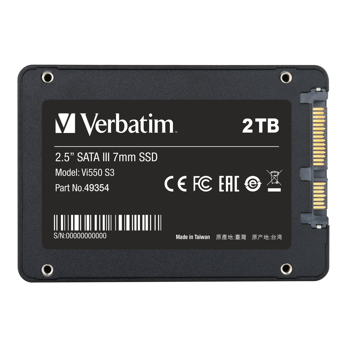 Verbatim Vi550 S3 SATA SSD 2TB schwarz