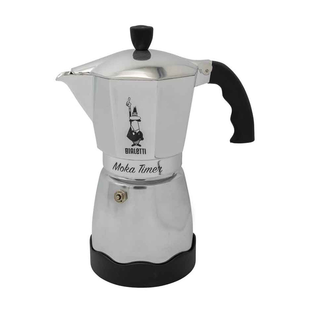 Bialetti Moka Elektrisch Timer Espressokocher 6 Tassen silber/schwarz