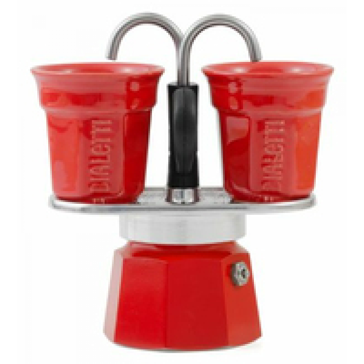 Bialetti Mini Express Kandisky Espressokocher-Set 2 Tassen rot