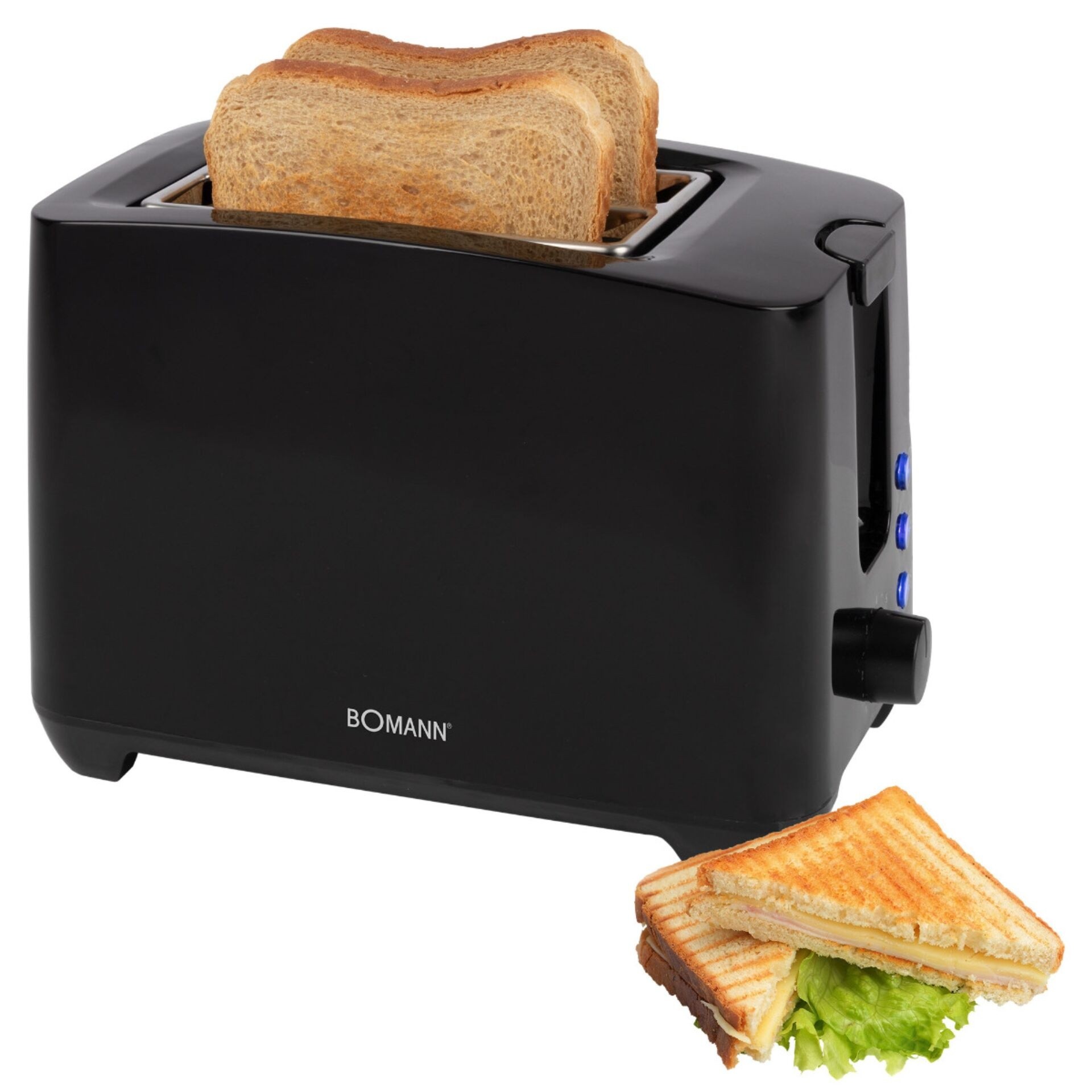 Bomann TA 6065 CB 2-Scheiben-Toaster schwarz