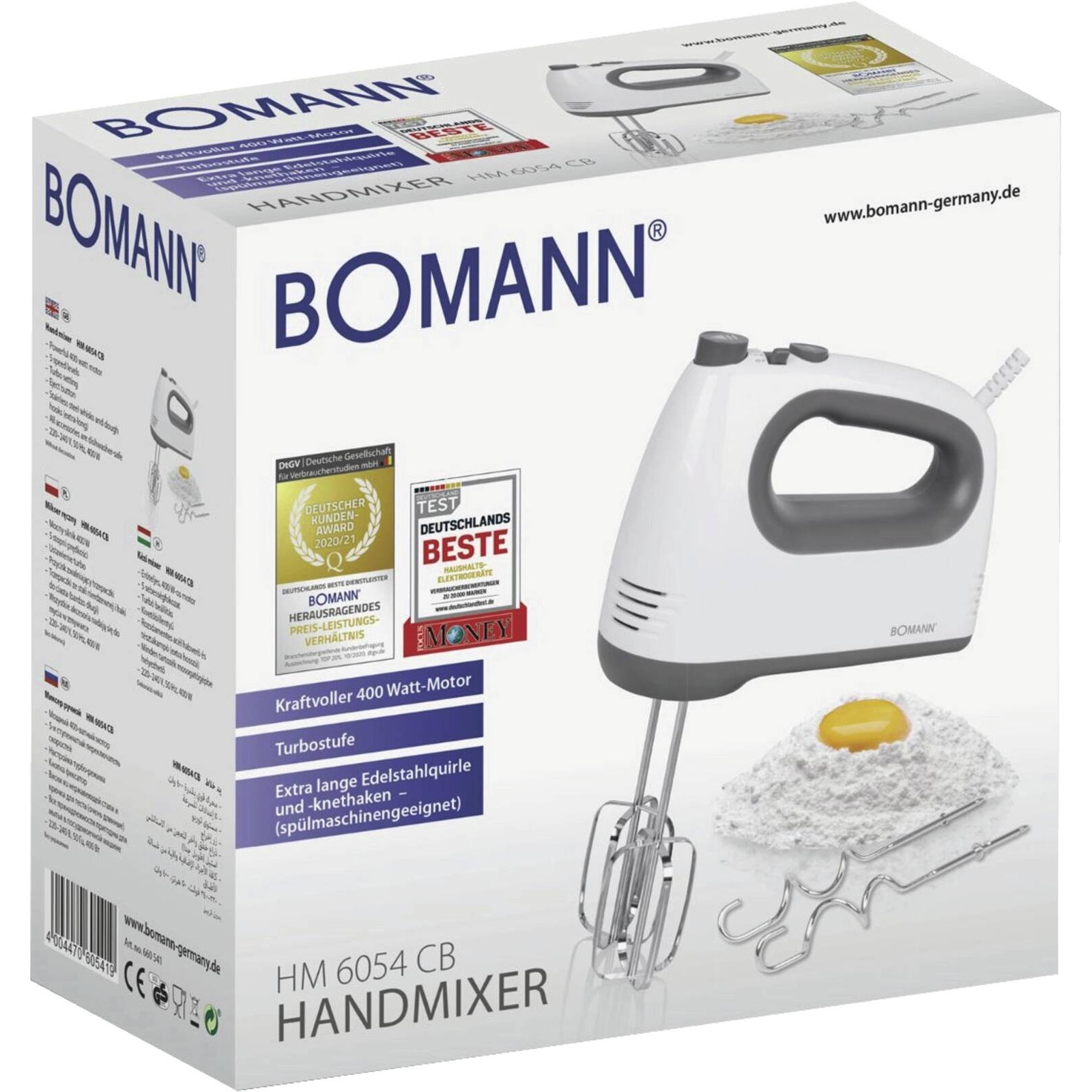Bomann HM 6054 CB Handmixer weiß/grau