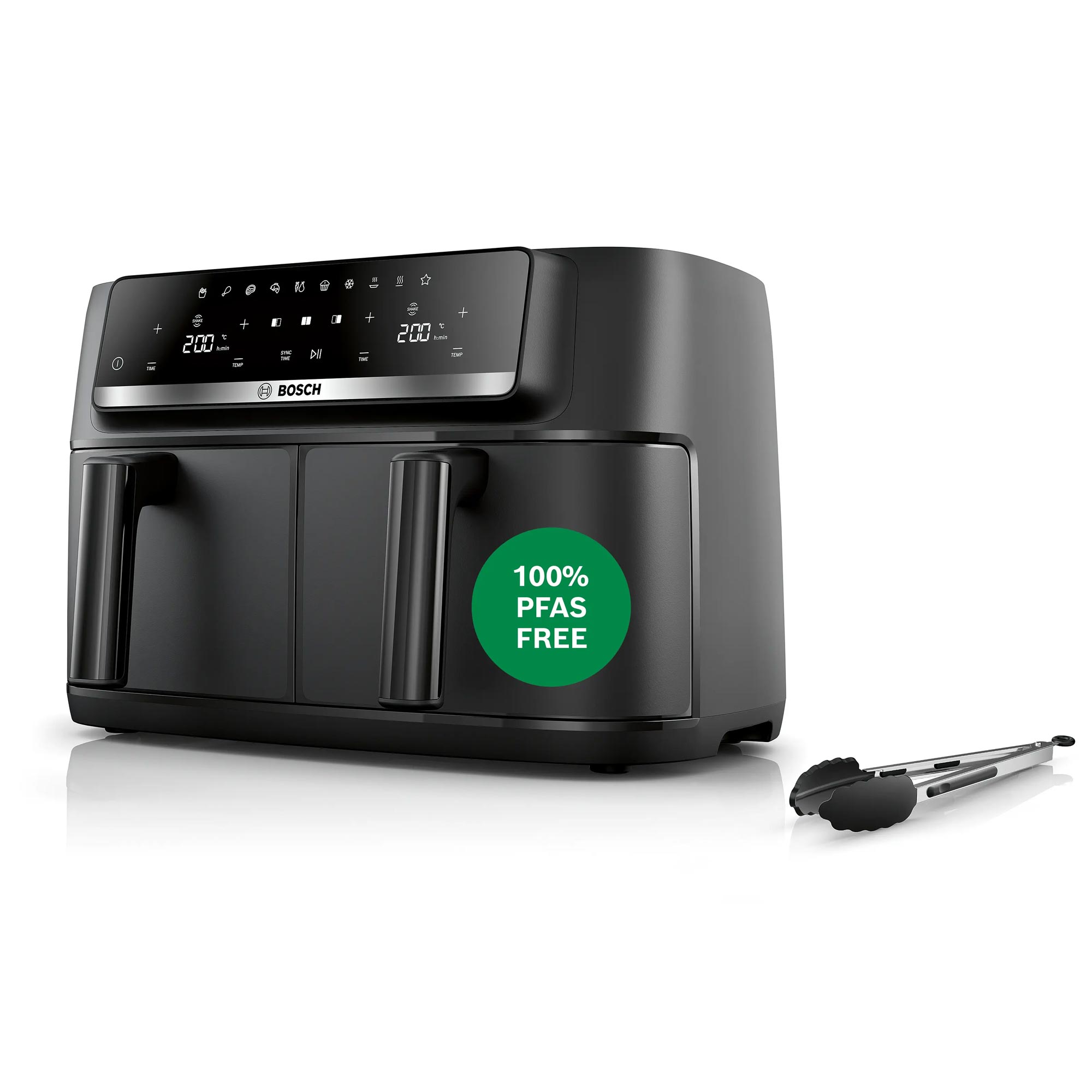 Bosch Serie 4 MAFD440B7 Doppelkammer-Heißluftfritteuse 9l schwarz