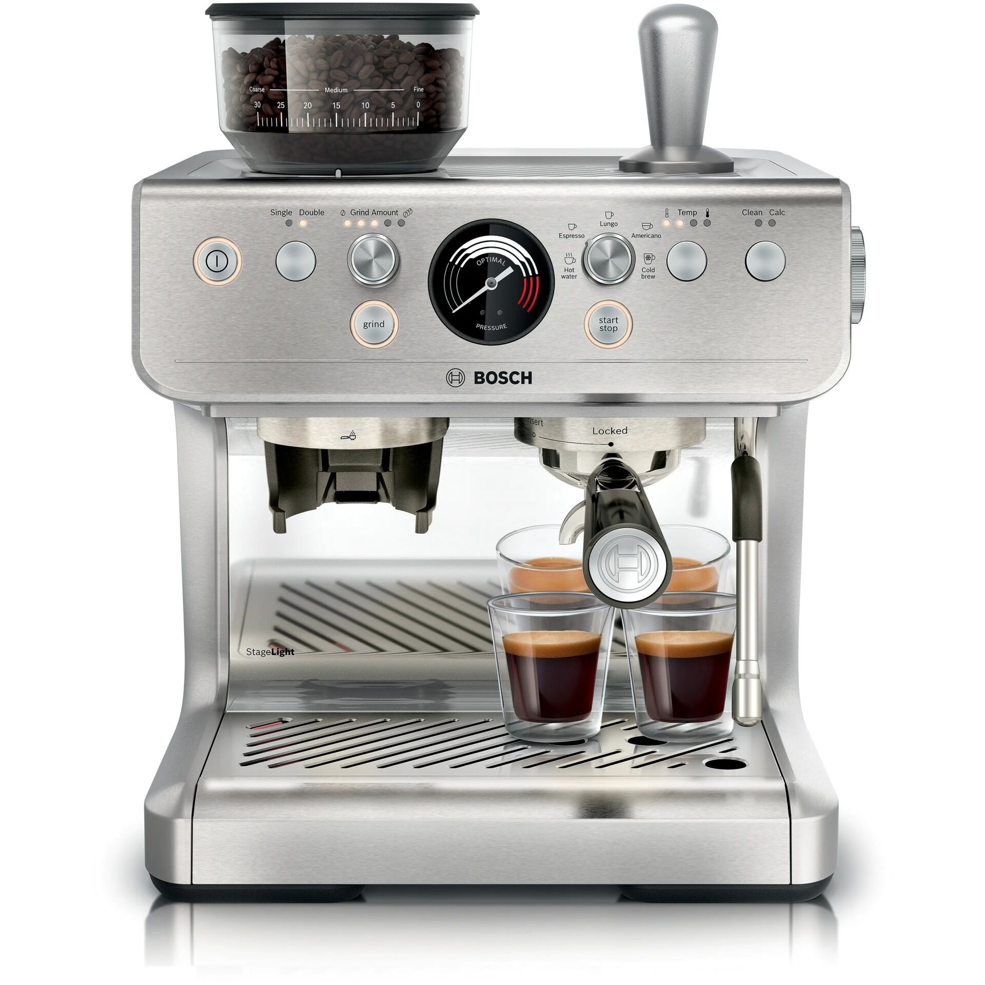 Bosch Serie 4 HomeCafé PFE403C3 Siebträgermaschine edelstahl