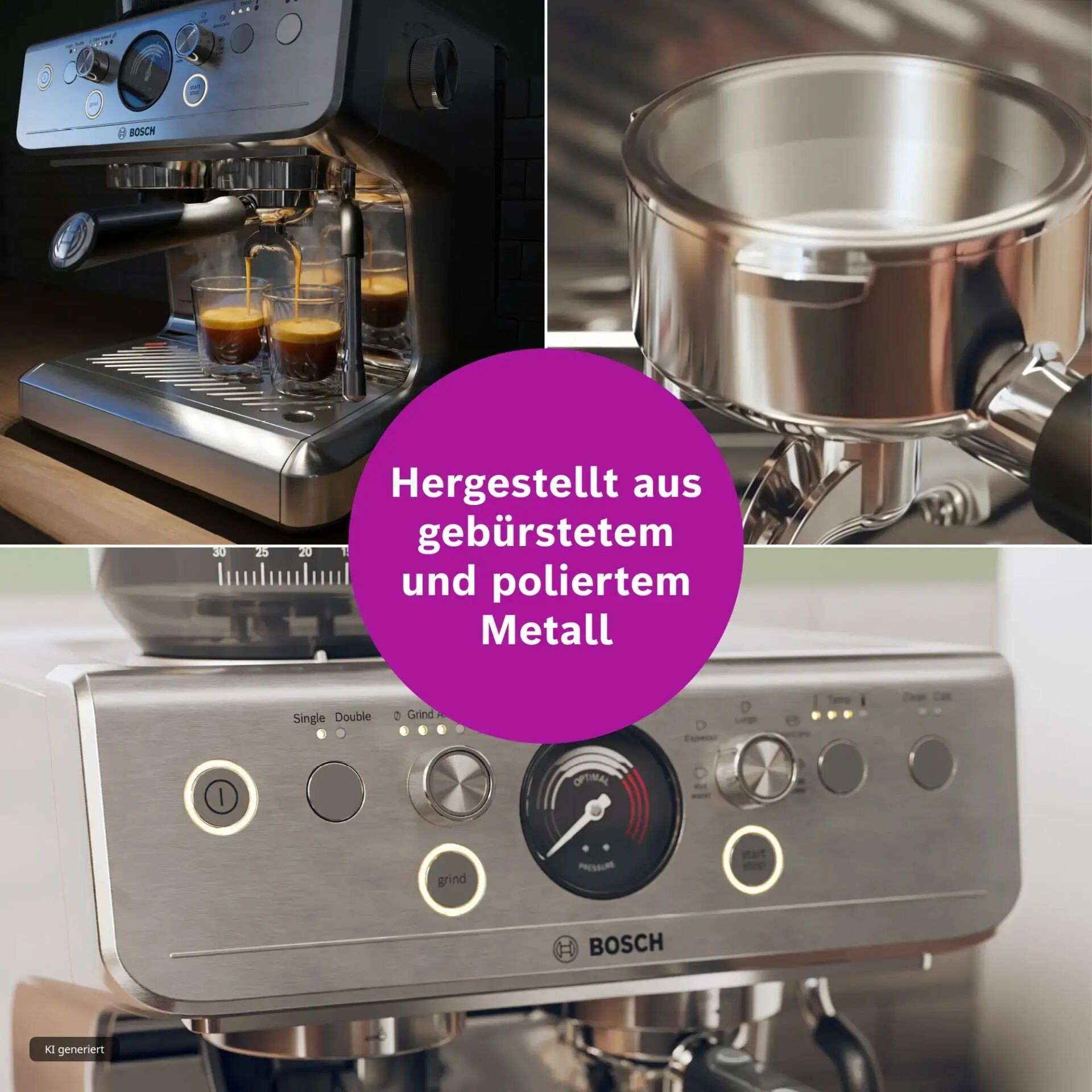 Bosch Serie 4 HomeCafé PFE403C3 Siebträgermaschine edelstahl