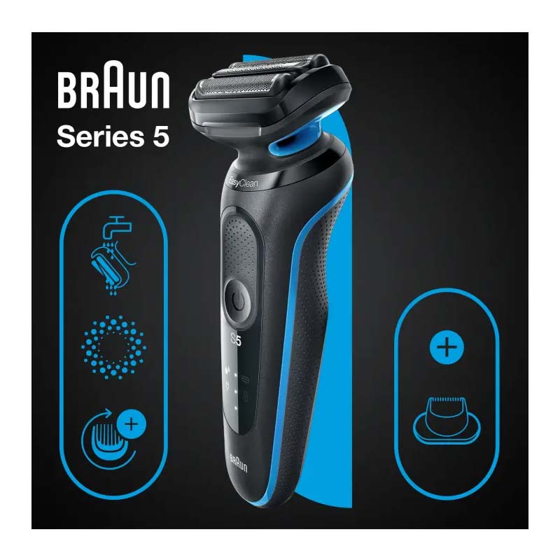 Braun Series 5 51-B1200s Rasierer mit EasyClick Aufsatz blau