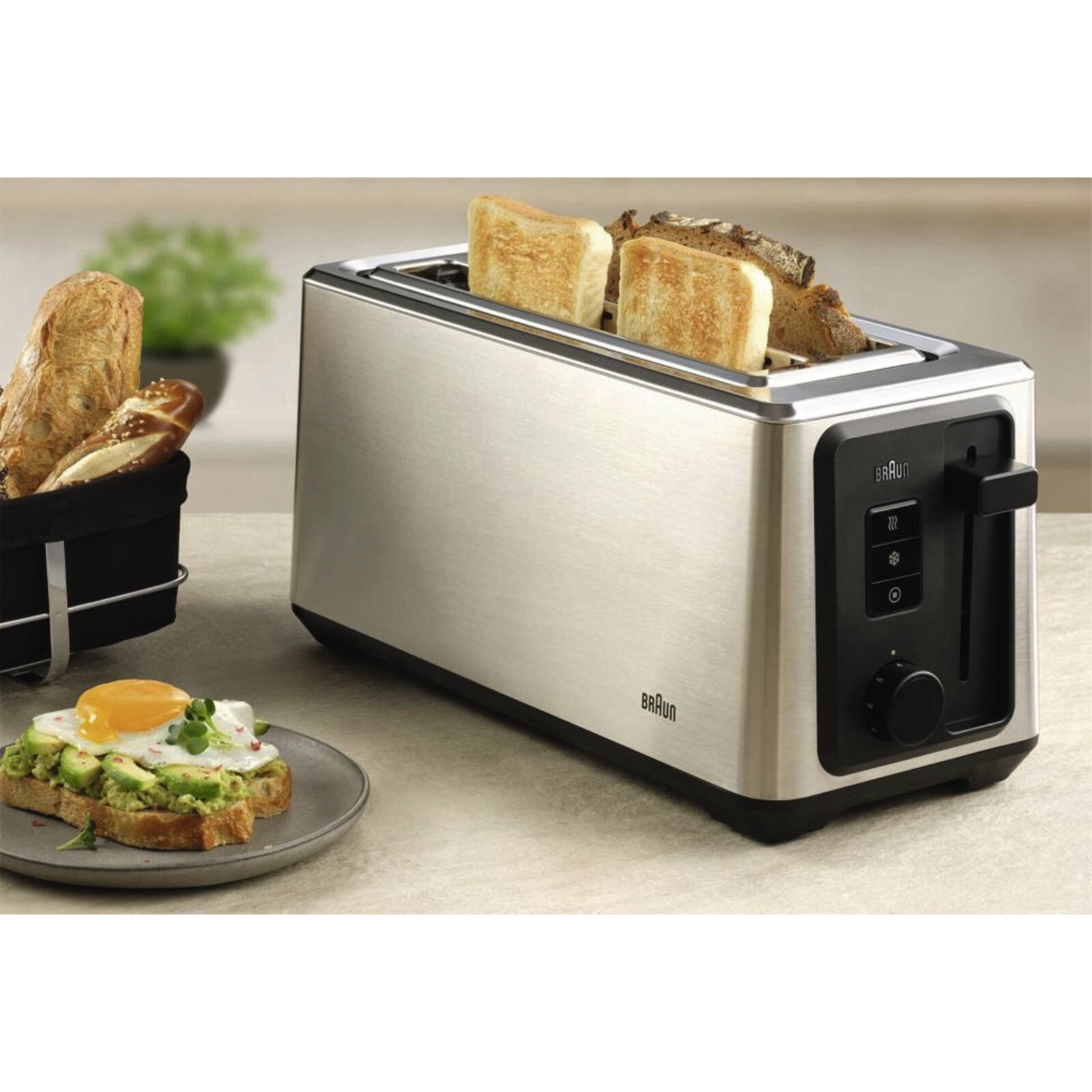 Braun HT 5220 BK Langschlitz-Toaster schwarz