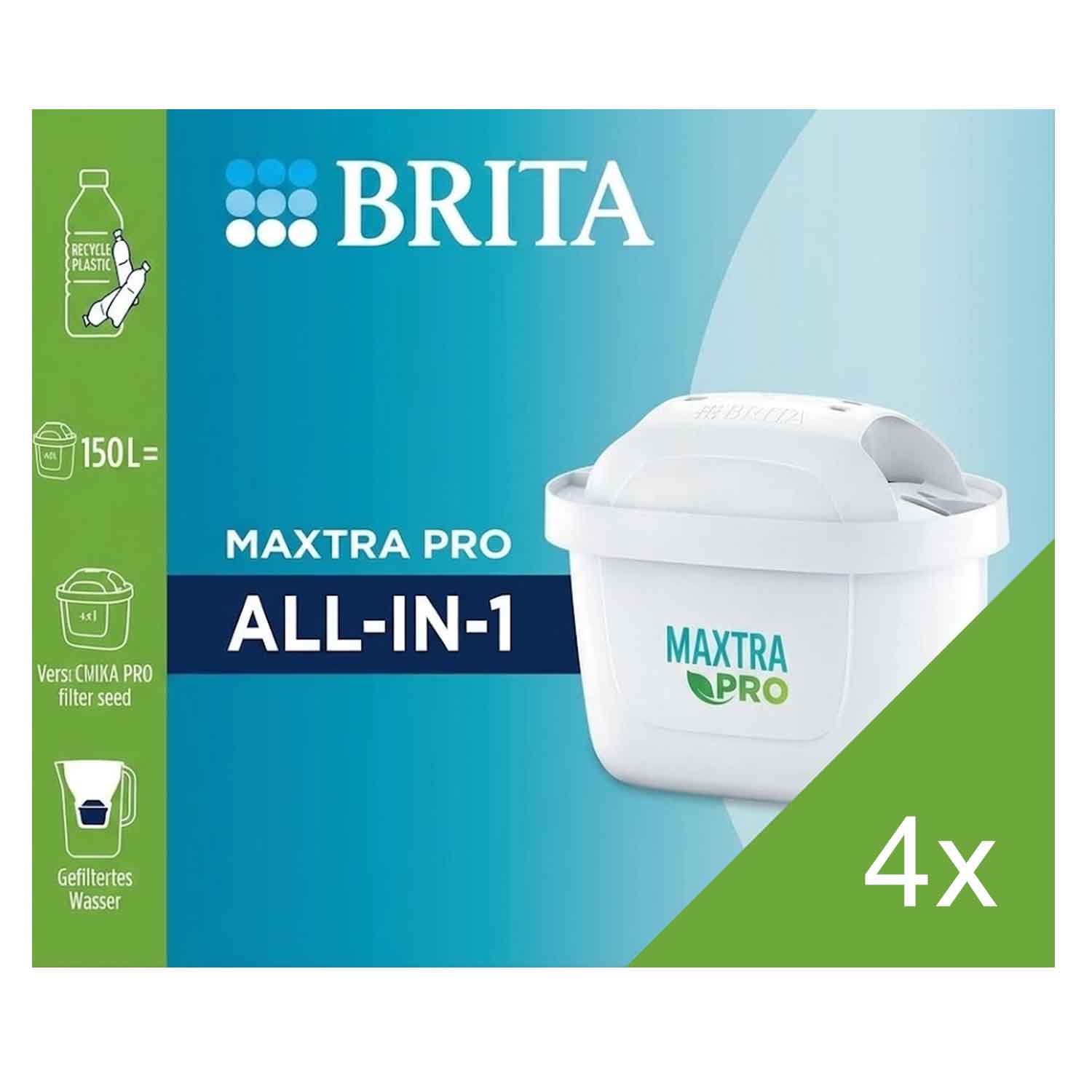Brita Maxtra Pro Pure Performance Wasserfilter-Kartuschen 4er-Pack