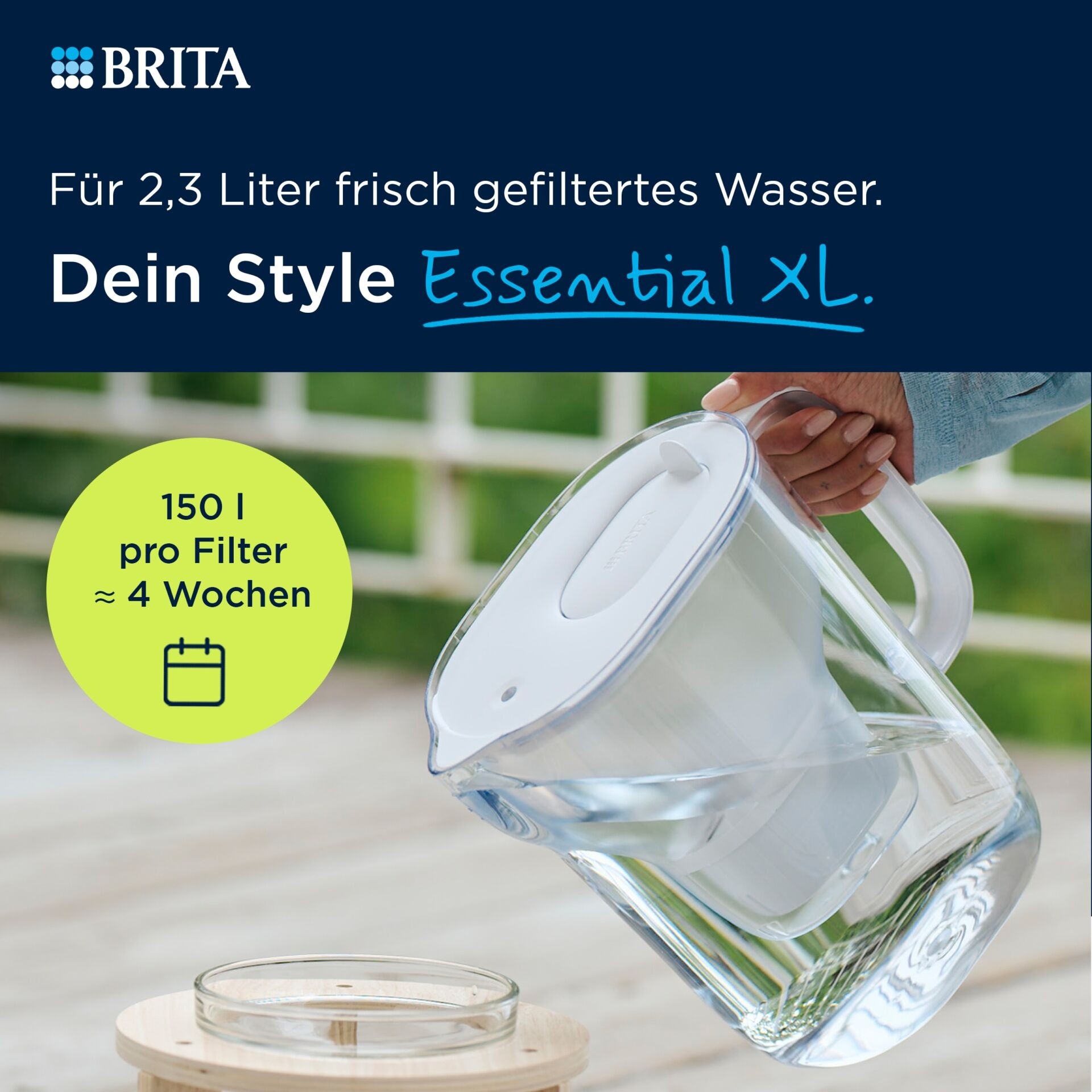 BRITA Style Essential XL Wasserfilter-Kanne weiß