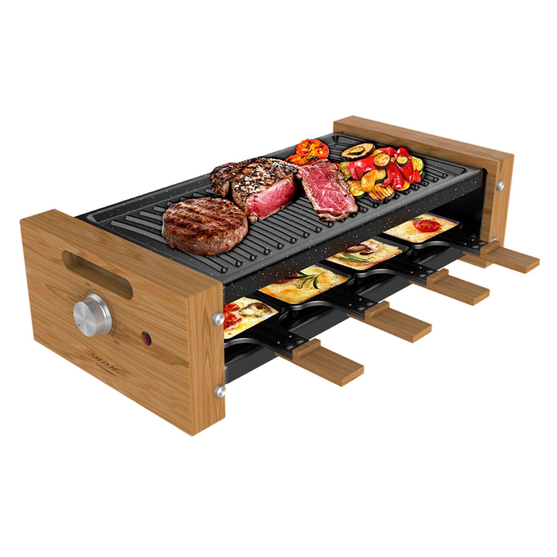Cecotec Cheese&Grill 8200 Wood Raclette schwarz