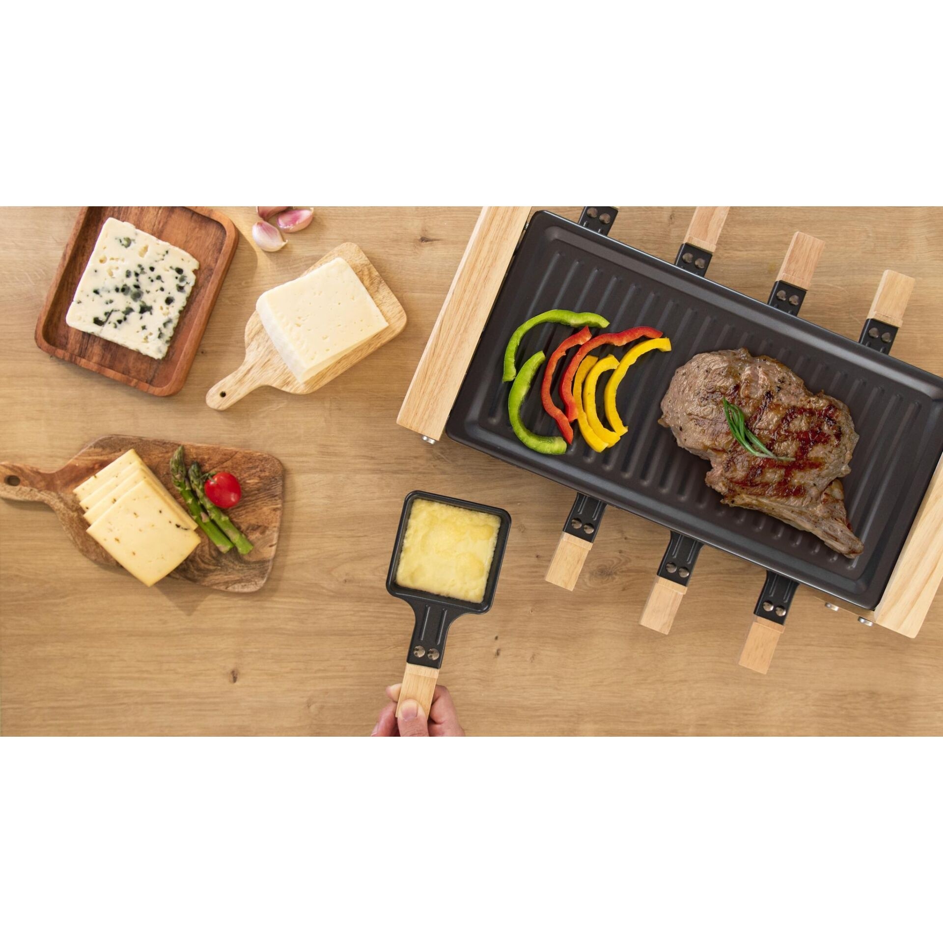 Cecotec Cheese&Grill 8200 Wood Raclette schwarz