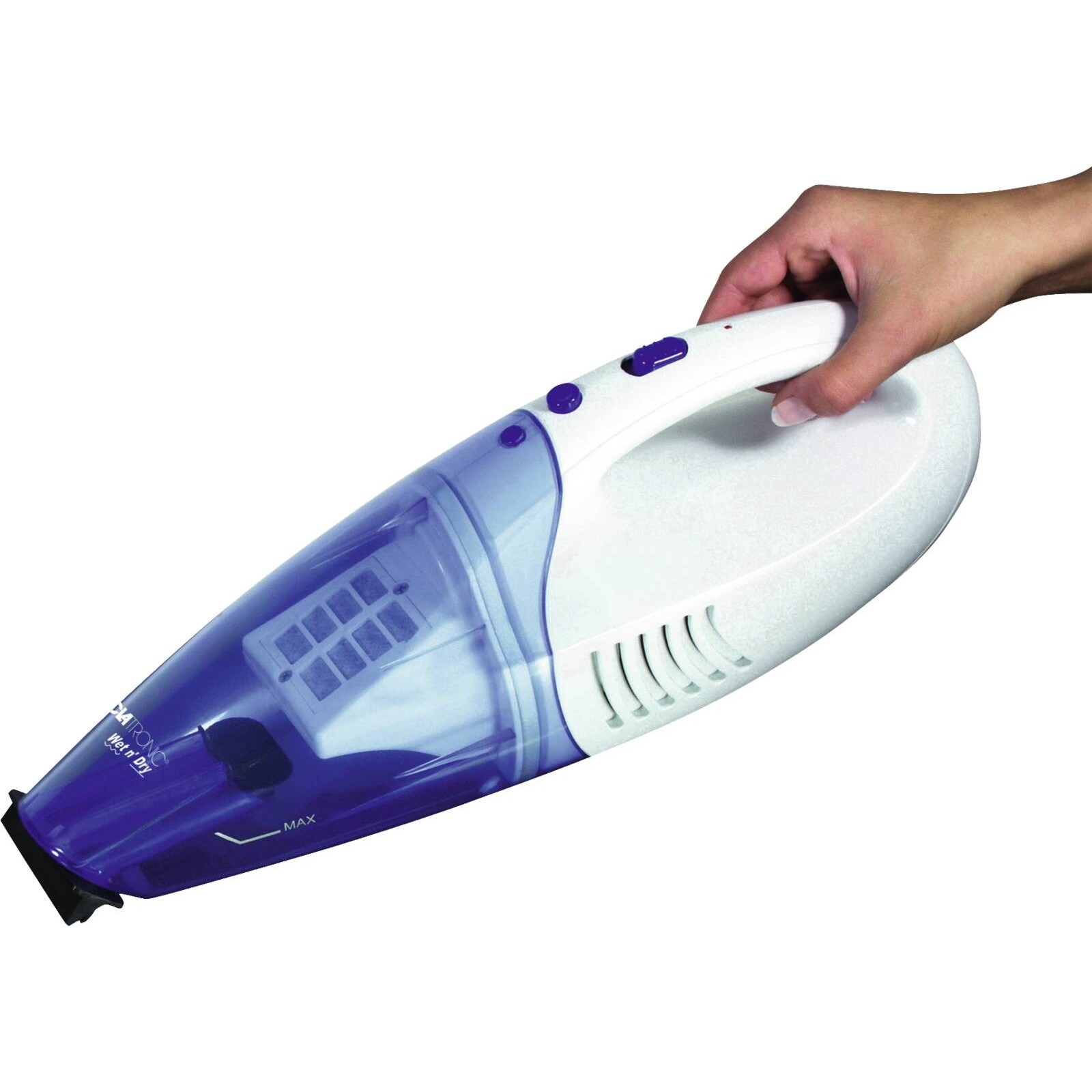 Clatronic AKS 828 Akku-Handstaubsauger weiß/blau