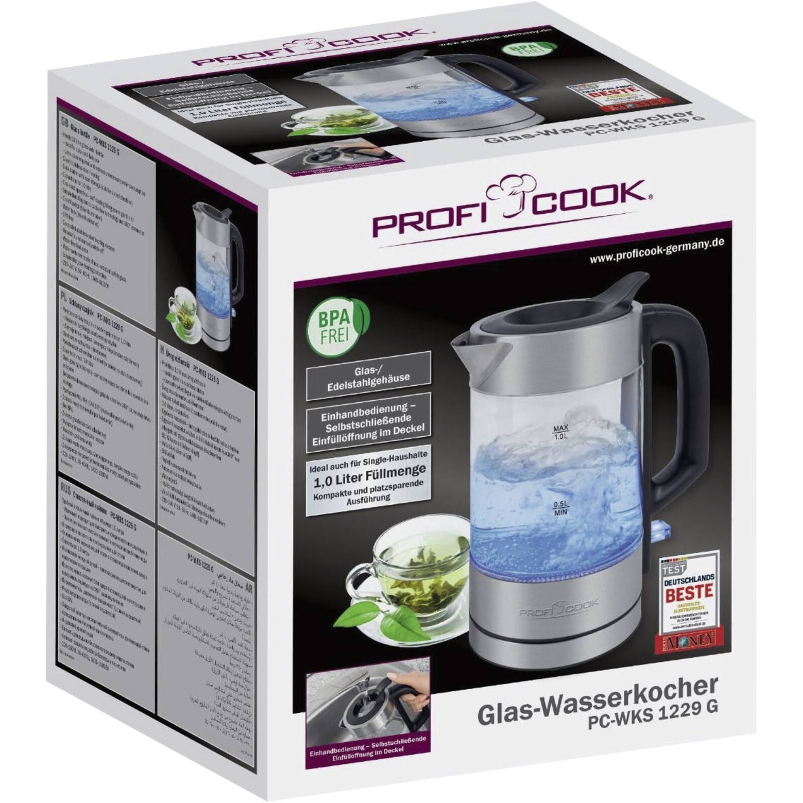ProfiCook PC-WKS 1229 G Wasserkocher 1l