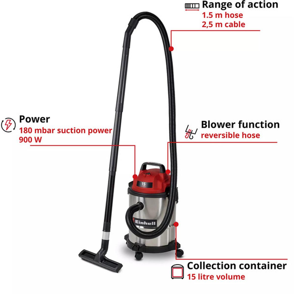 Einhell TC-VC 1540 S Nass-/Trockensauger 15l
