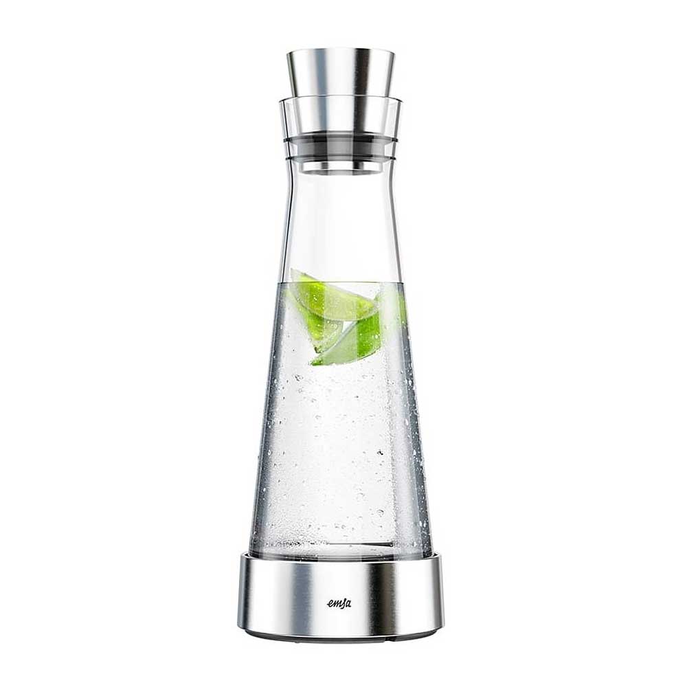 Emsa Flow Slim Kühlschrankkaraffe 1 L Glas/Edelstahl