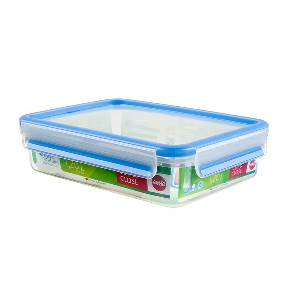 Emsa Clip & Close Frischhaltedose 1,2L transparent/blau (508542)