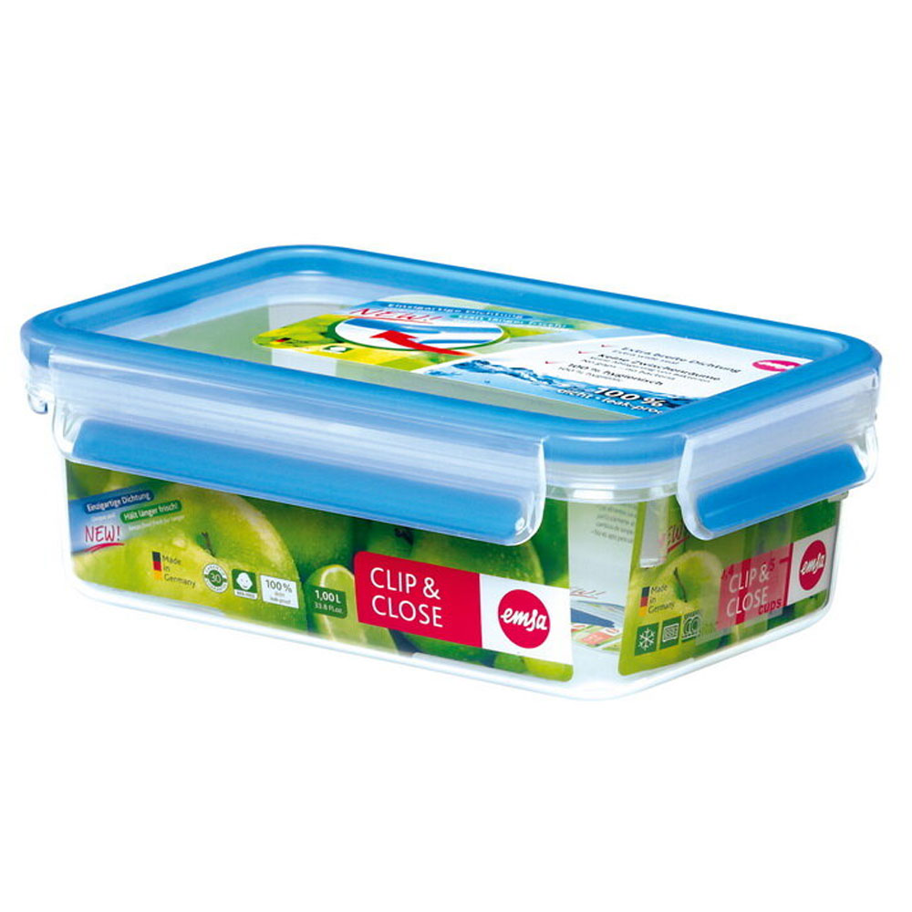 Emsa Clip & Close 1,0L Frischhaltedose transparent/blau