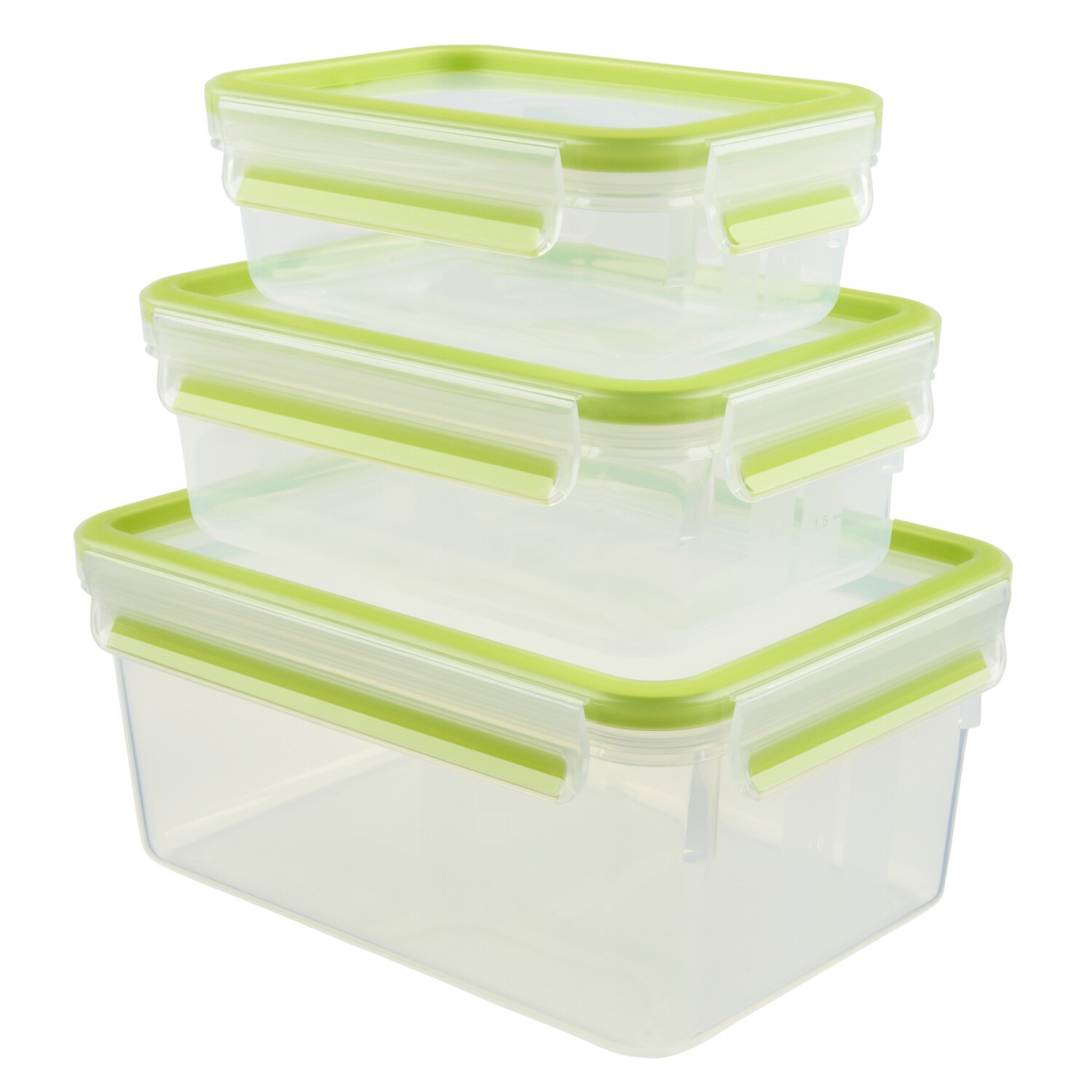 Emsa Clip & Close 515585 Frischhaltedosen-Set grün/transparent