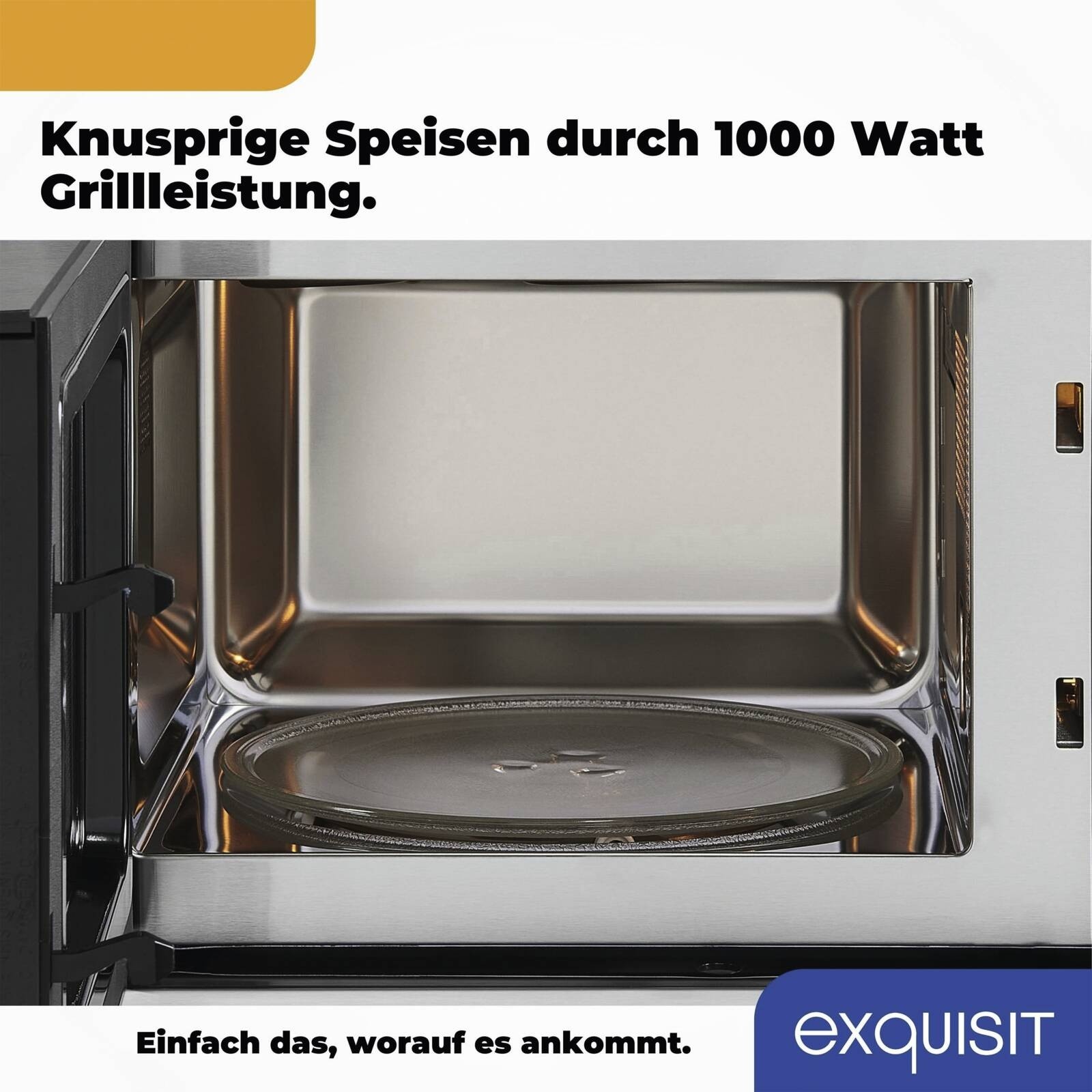 Exquisit EMW 20.1 G Einbau-Mikrowelle mit Grill 20l inoxlook