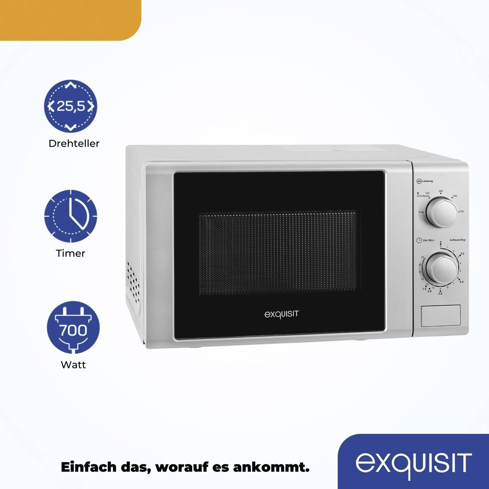 Exquisit MW 900-030 Mikrowelle 20l silber