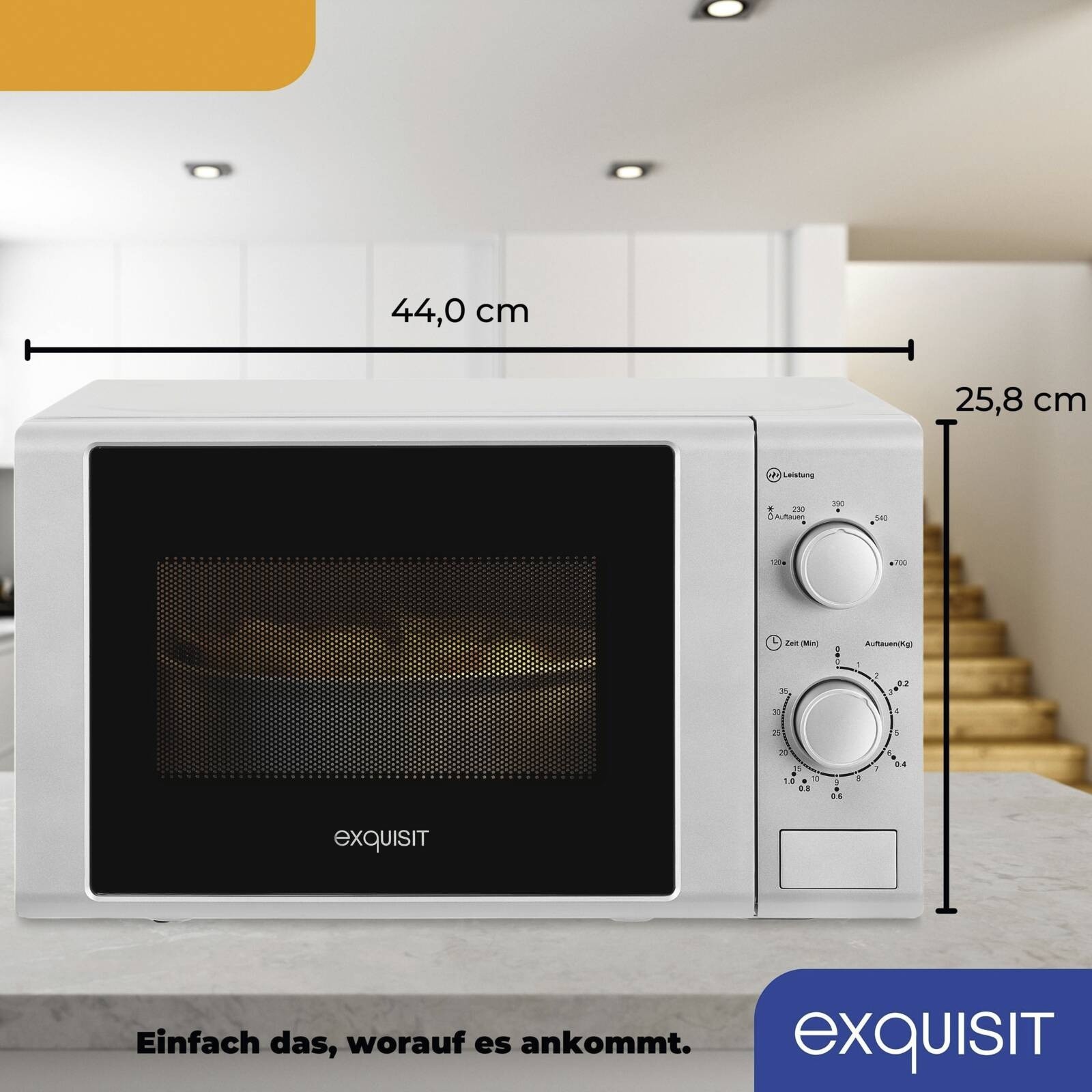 Exquisit MW 900-030 Mikrowelle 20l silber