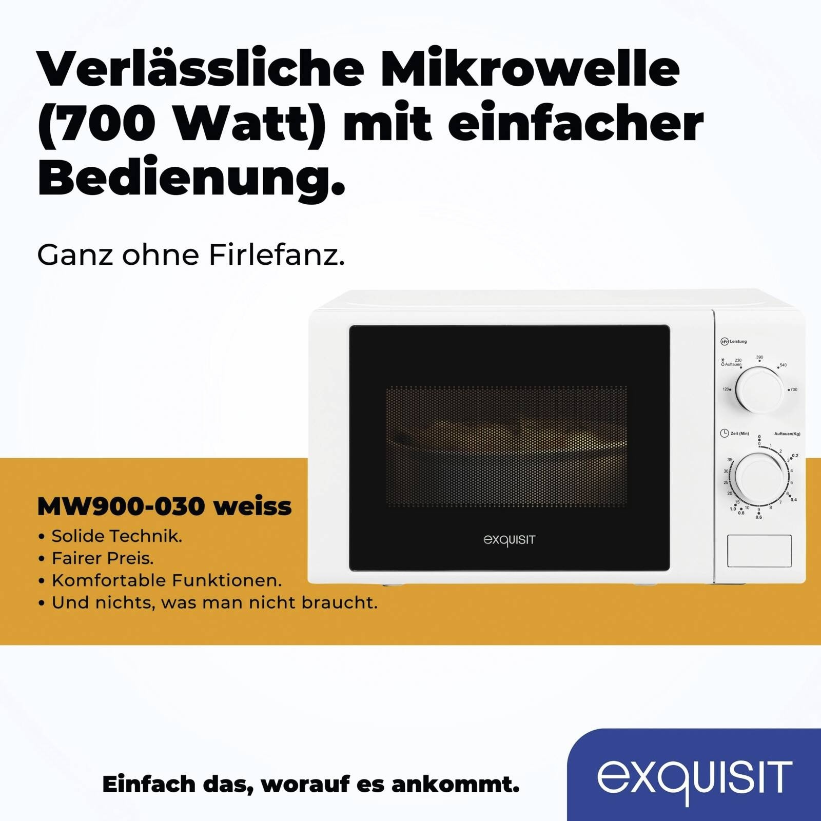 Exquisit MW 900-030 Mikrowelle 20l weiß