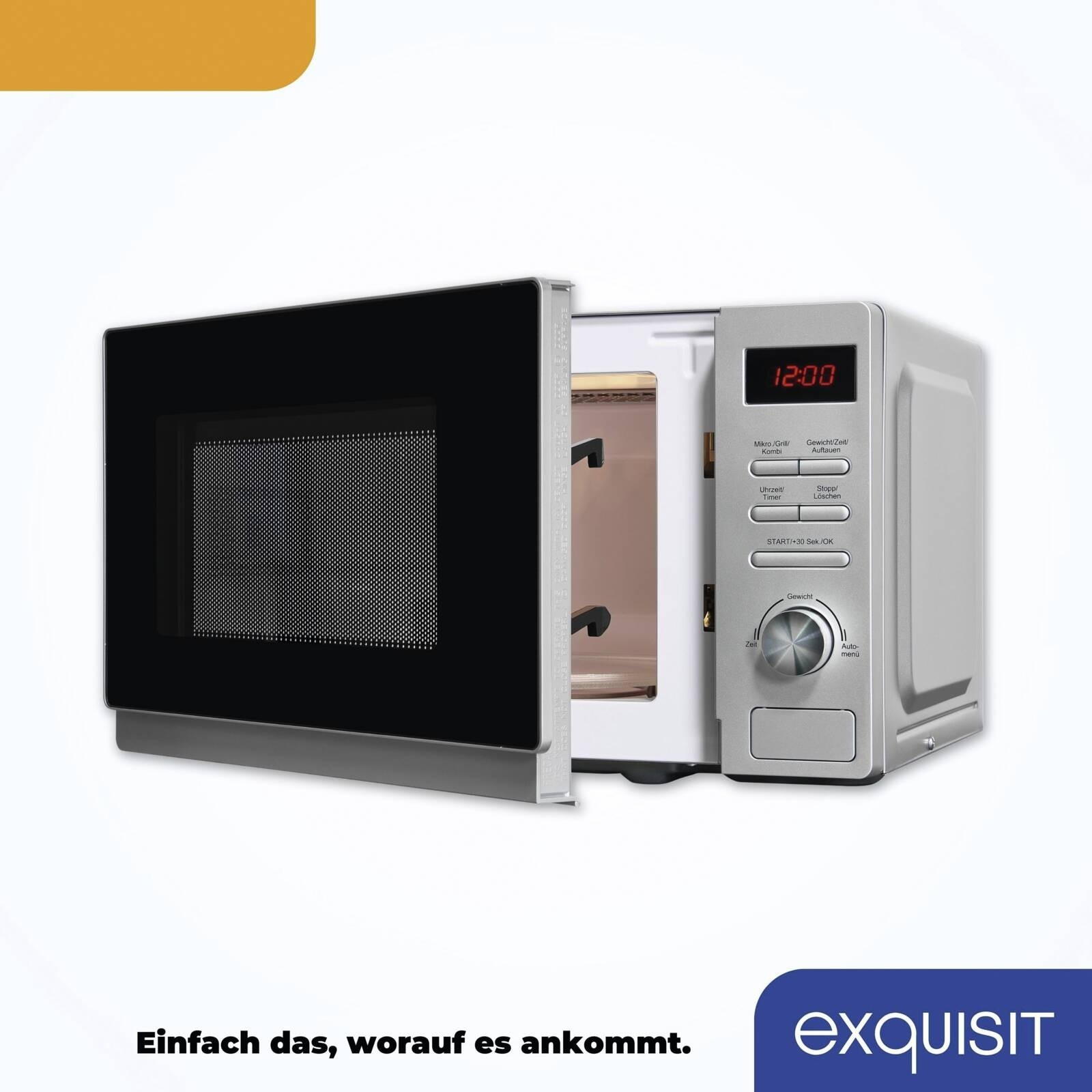Exquisit MW 2070-3 GDI Mikrowelle mit Grill 20l silber