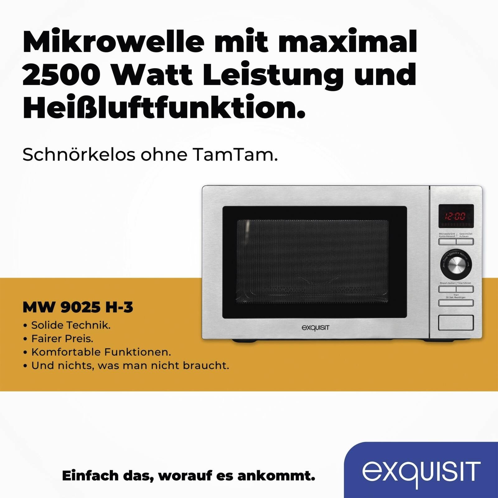 Exquisit MW 9025H-3 Mikrowelle mit Heißluft