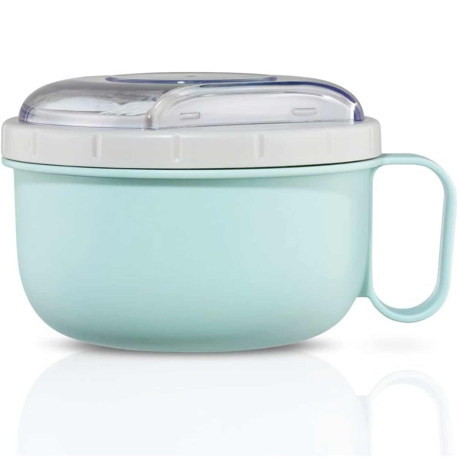Xavax Lunchbox für Mikrowelle mit Besteck, 1100 ml pastellblau
