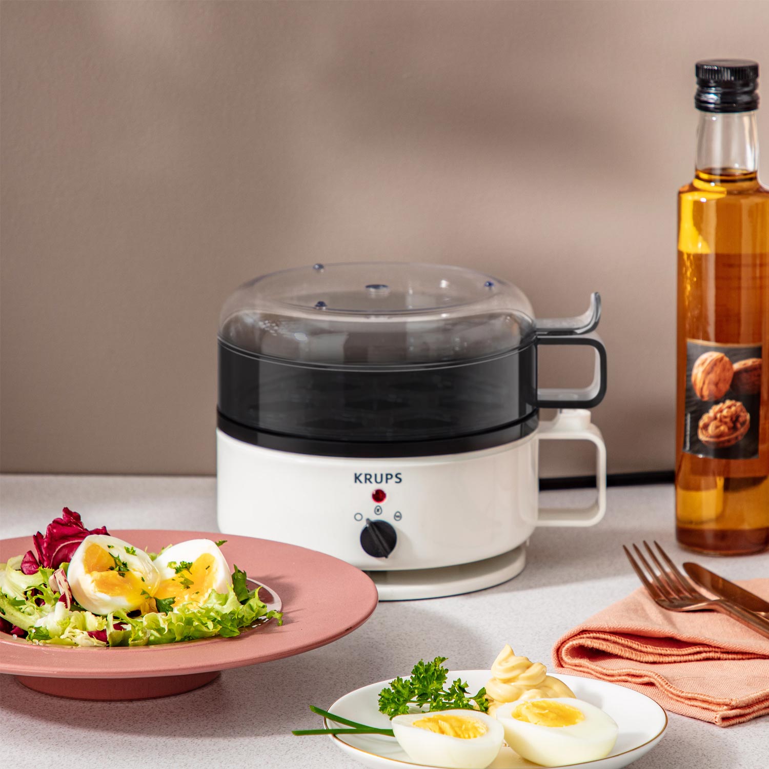 Krups EG230115 Ovomat Super Eierkocher weiß/schwarz