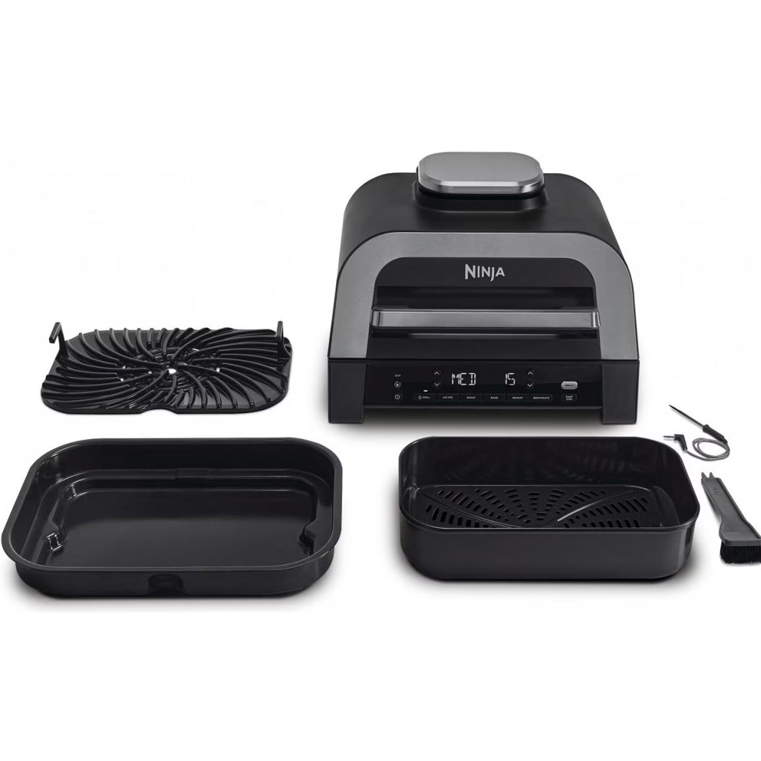 Ninja MAX DG551EU 6-in-1-Grill & -Heißluftfritteuse grau/silber