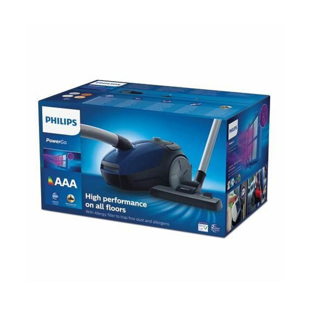 Philips PowerGo FC8240/09 Staubsauger mit Beutel 900 W blau