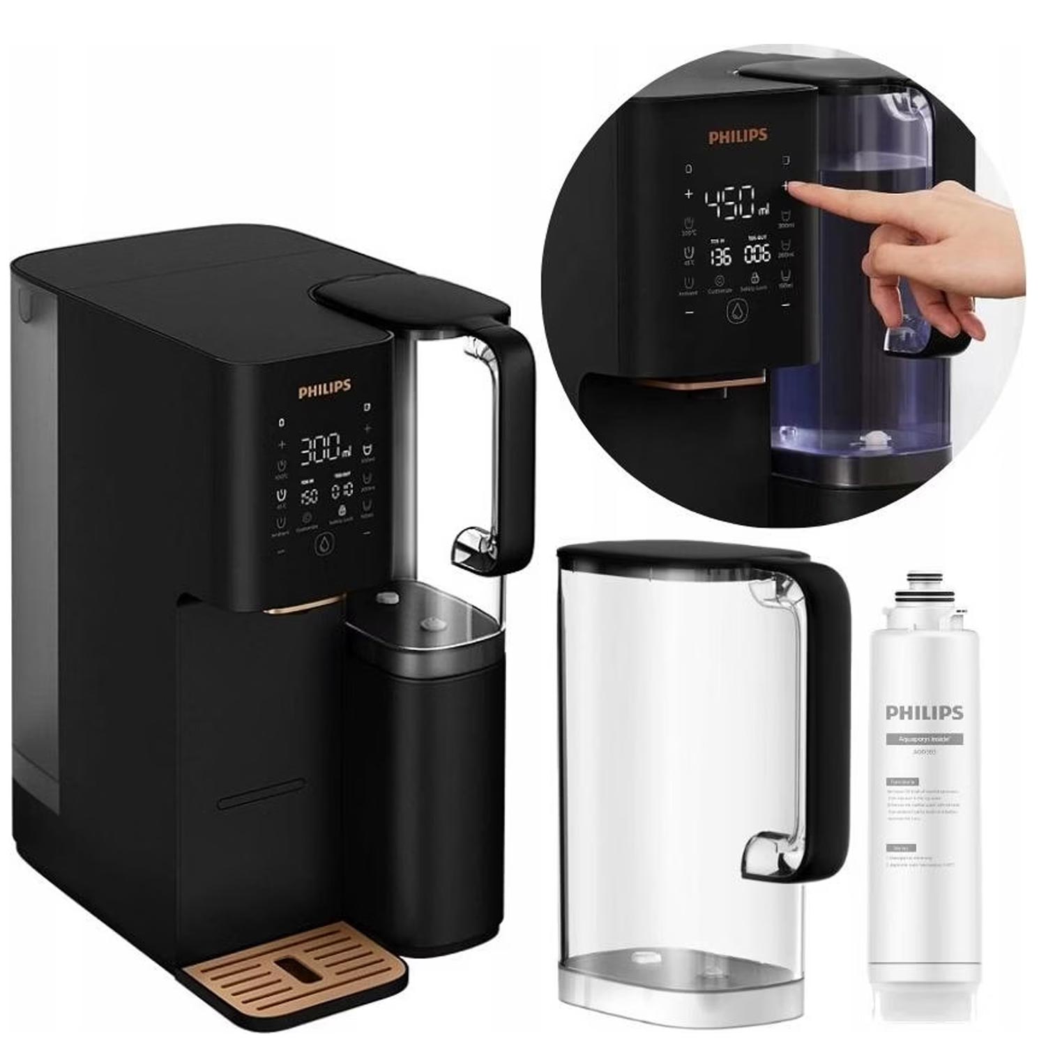 Philips Aquaporin ADD6920BK/10 All-in-One-Wasserstation schwarz