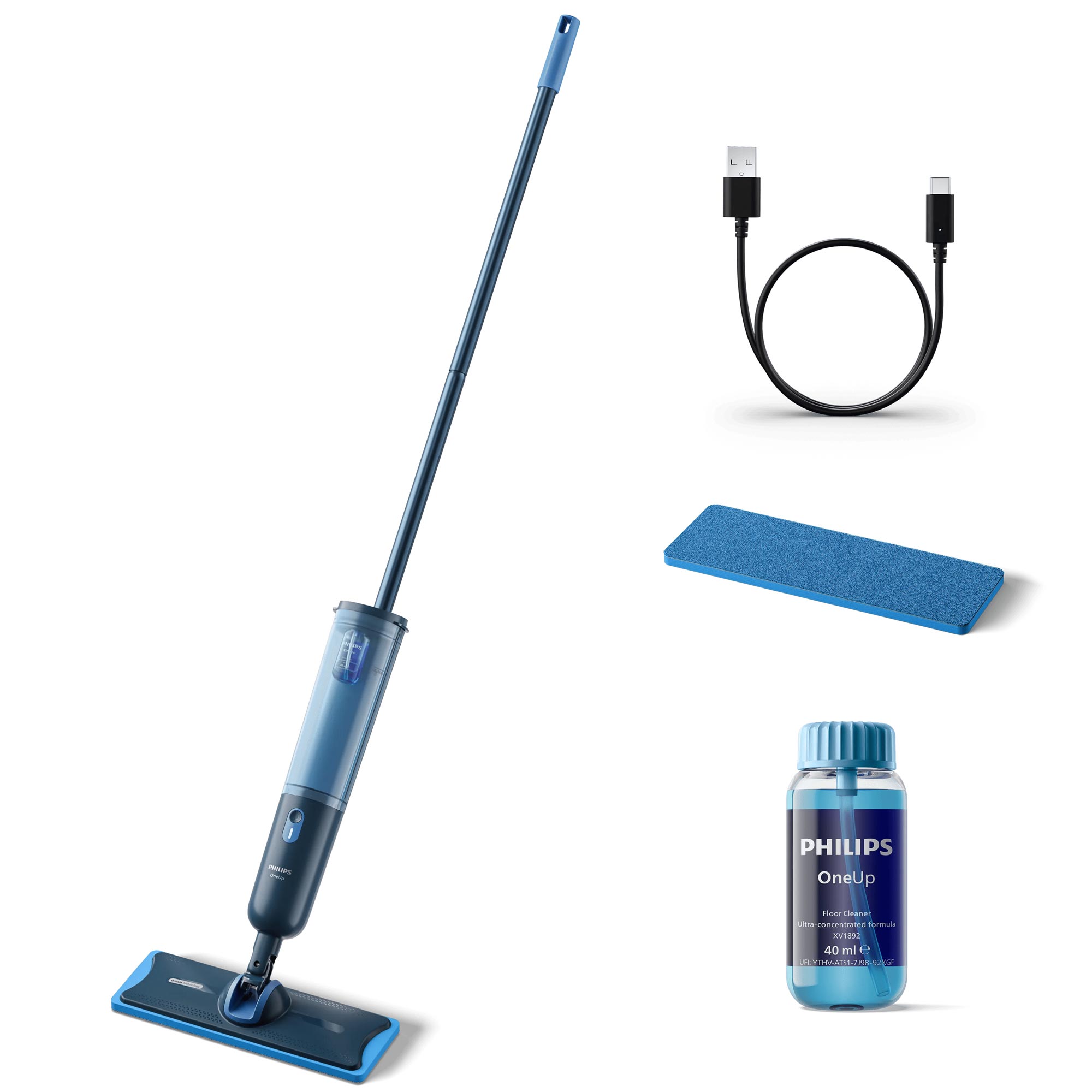 Philips OneUp 3000 Series XV3101/01 Elektrischer Wischmopp blau