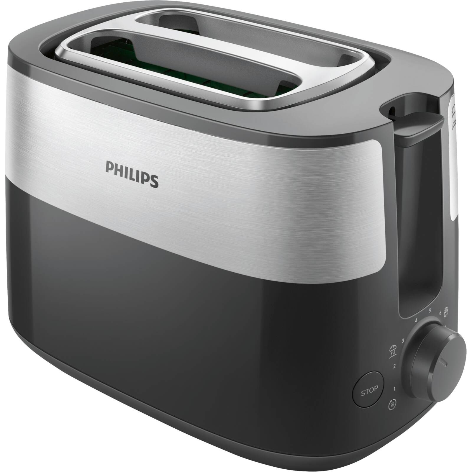 Philips Daily Collection HD2516/90 Toaster schwarz/silber