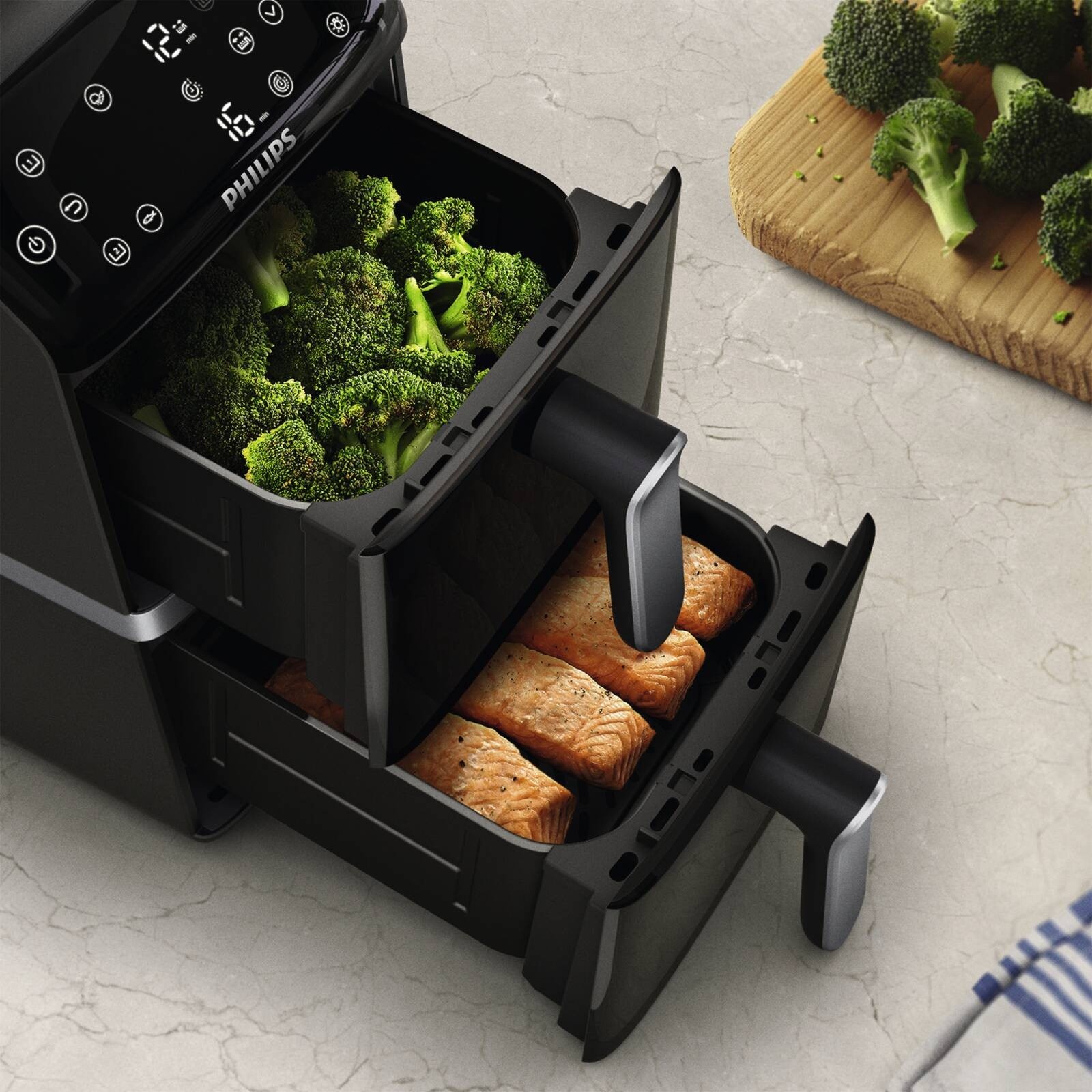 Philips 4000 Series Vertical Duo NA461/00 Heißluftfritteuse 10l schwarz