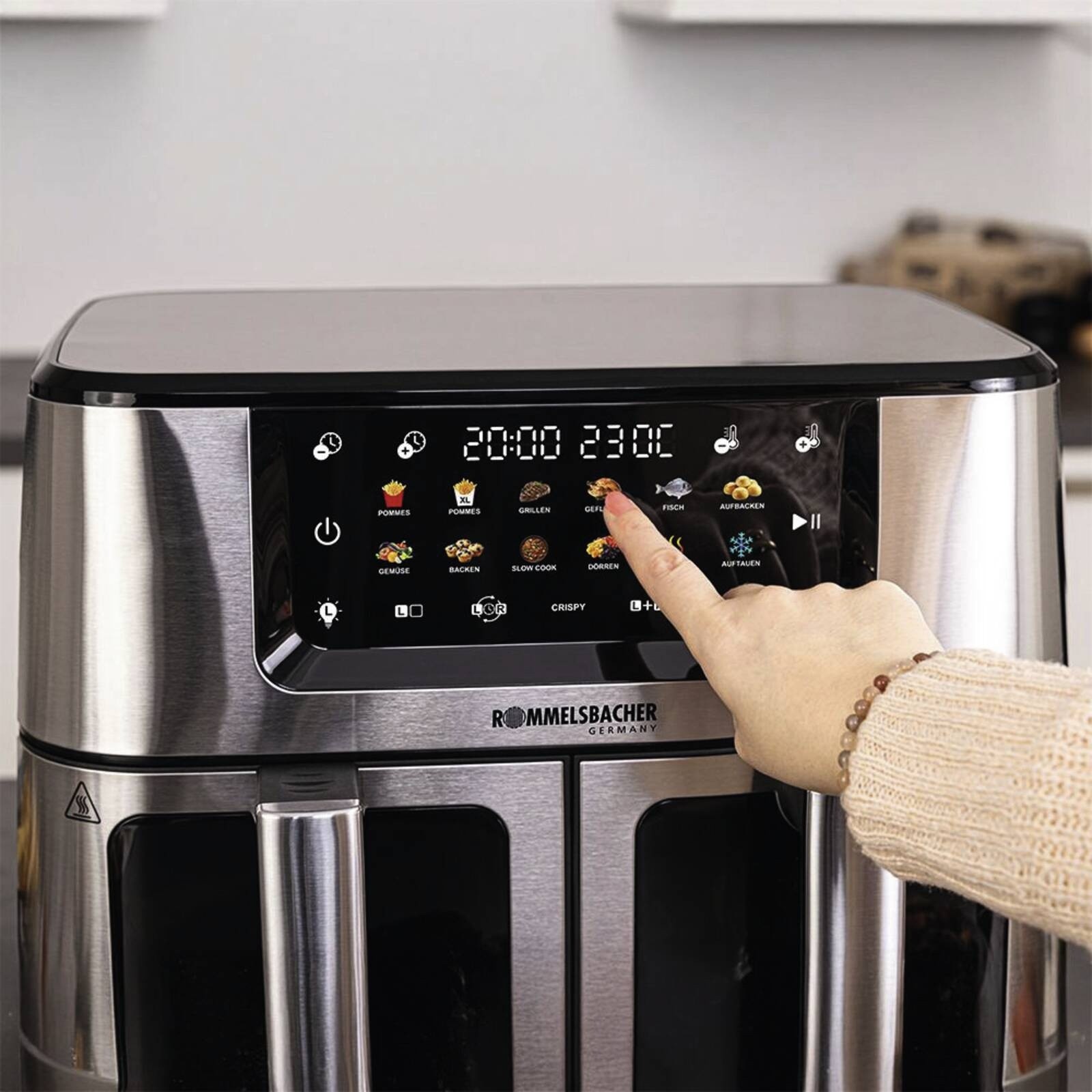 ROMMELSBACHER FRH 2650 Doppel-Heißluftfritteuse 2x 5,5l