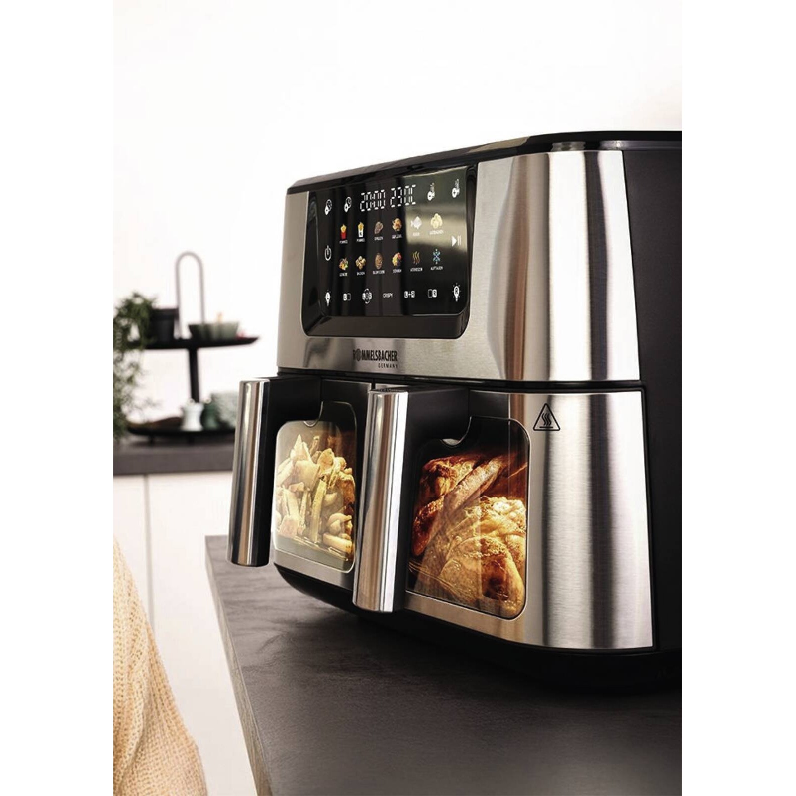 ROMMELSBACHER FRH 2650 Doppel-Heißluftfritteuse 2x 5,5l