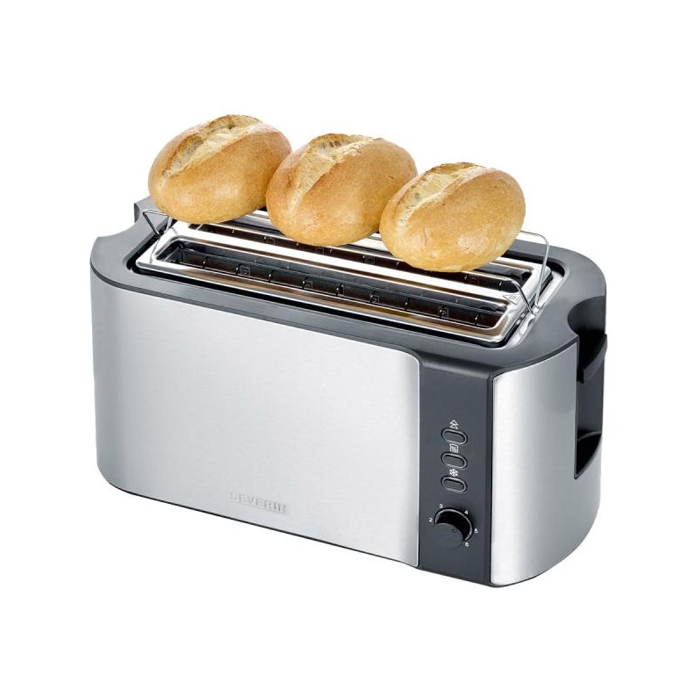 Severin AT 2590 Automatik-Langschlitztoaster Edelstahl-gebürstet/schwarz