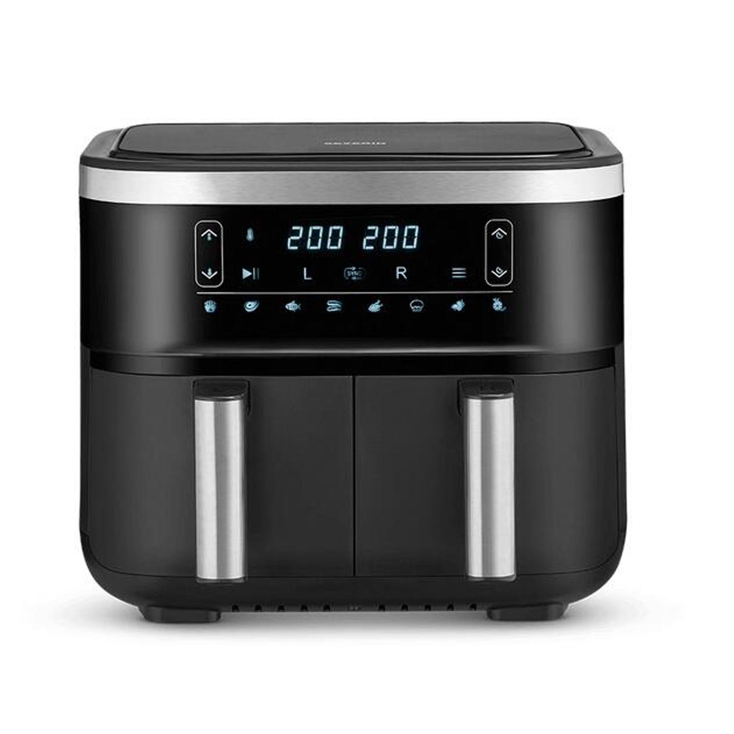 Severin FR 2453 Doppel Heißluftfritteuse 2 x 3,8L schwarz/silber