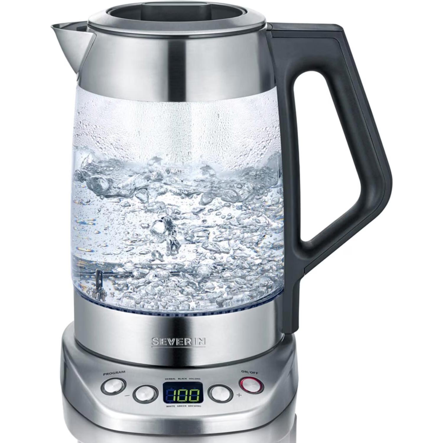 Severin WK 3479 Glas Tee- und Wasserkocher edelstahl
