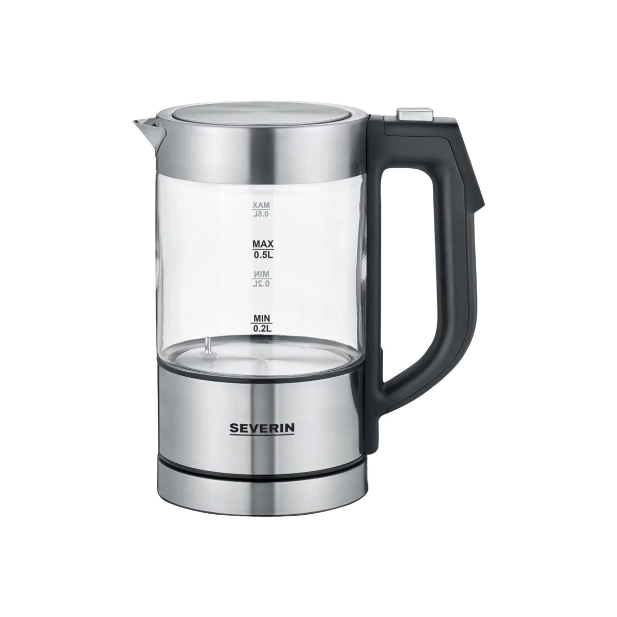 Severin WK 3458 Mini Glas Wasserkocher edelstahl/schwarz