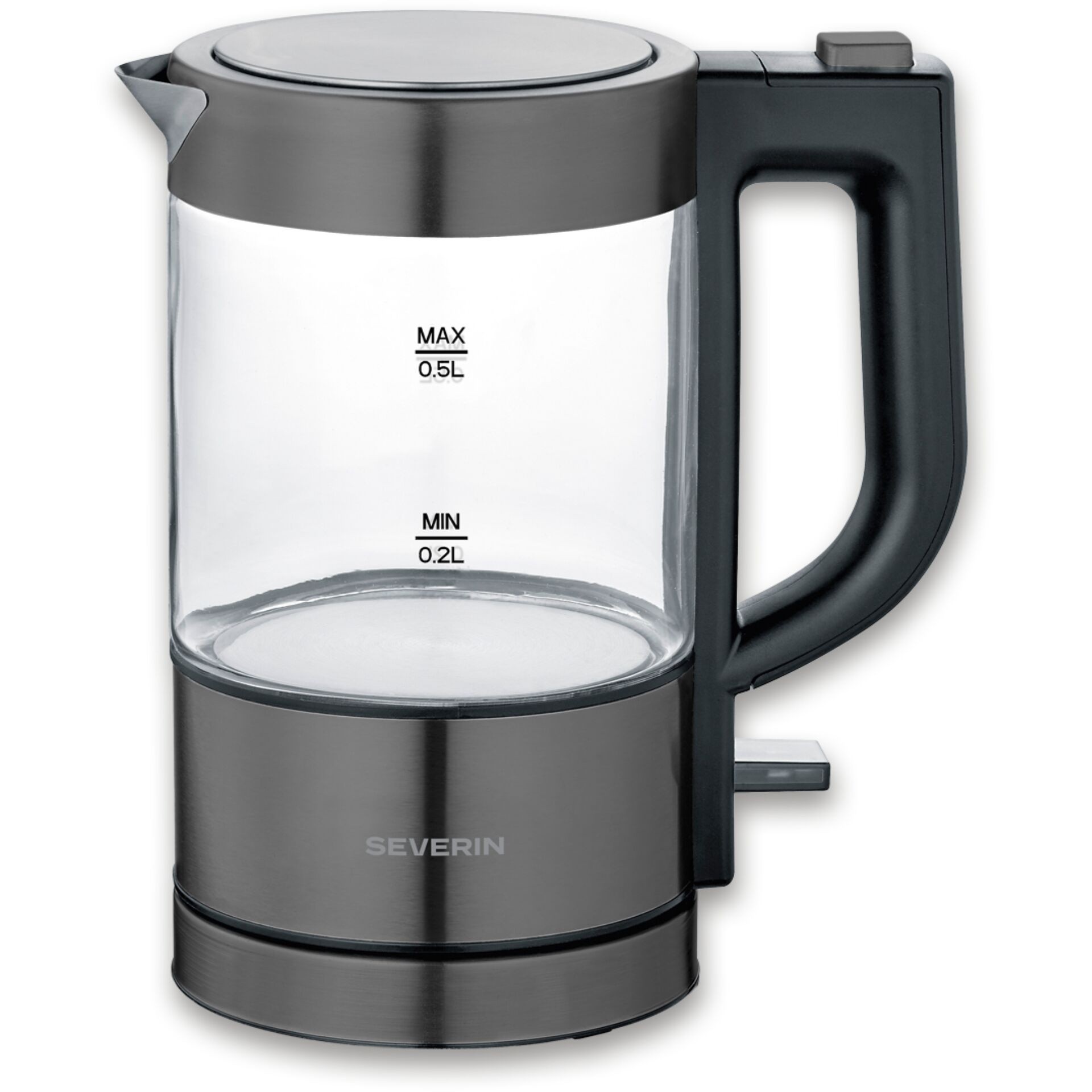SEVERIN WK 9387 Mini Glas-Wasserkocher 0,5l transparent/schwarz