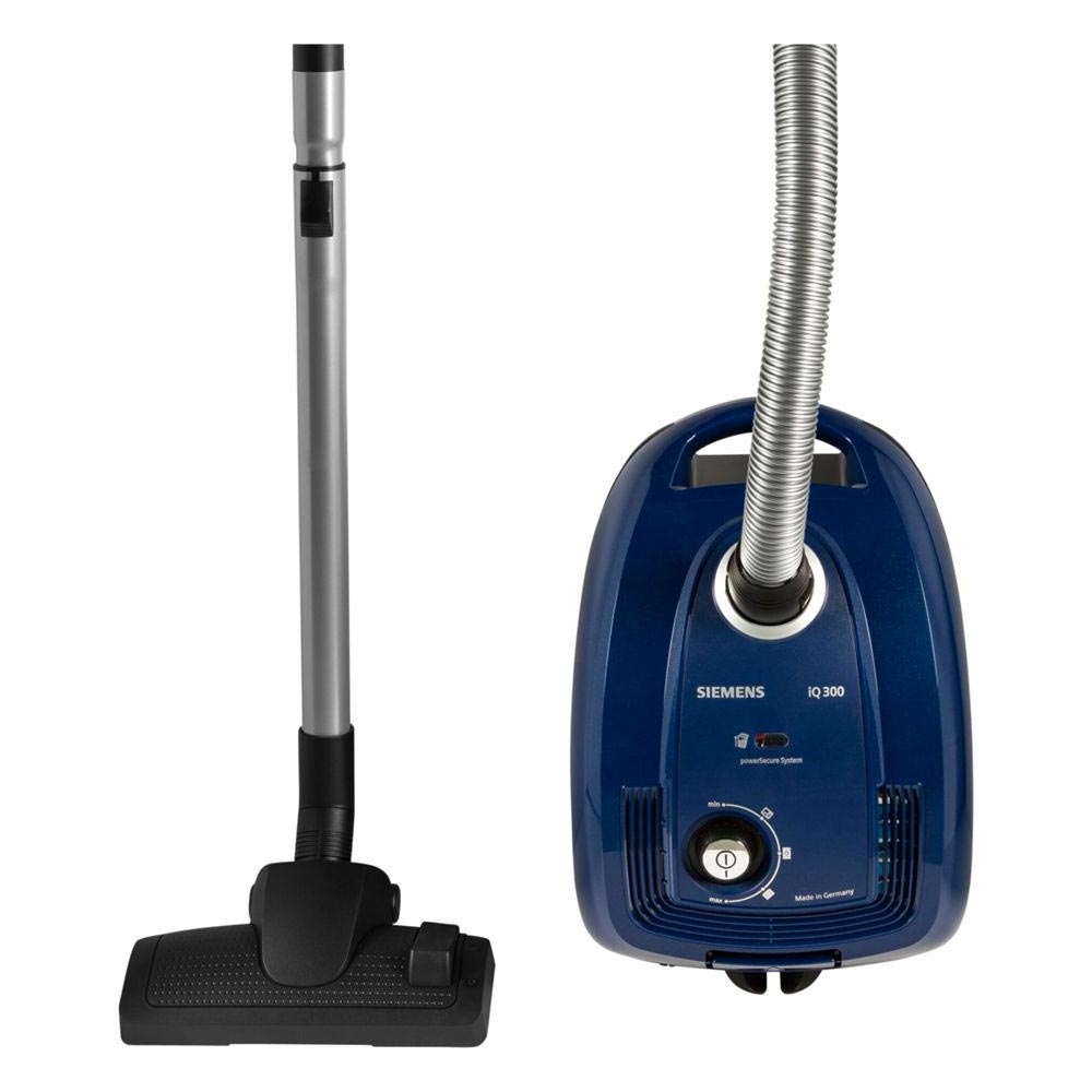 Siemens iQ300 VSC3320 Allergy Plus Bodenstaubsauger mit Staubbeutel nordkapblau-metallic
