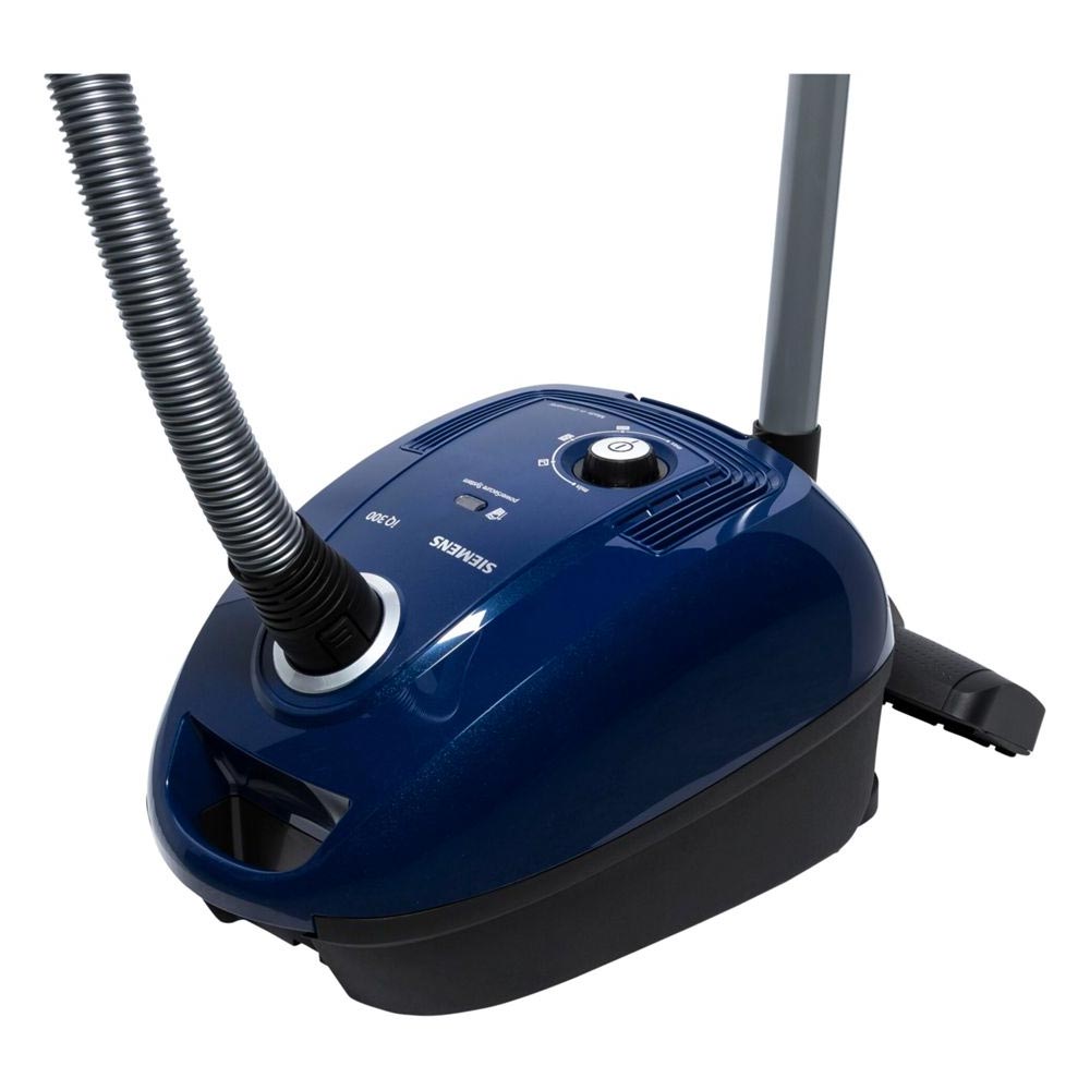 Siemens iQ300 VSC3320 Allergy Plus Bodenstaubsauger mit Staubbeutel nordkapblau-metallic