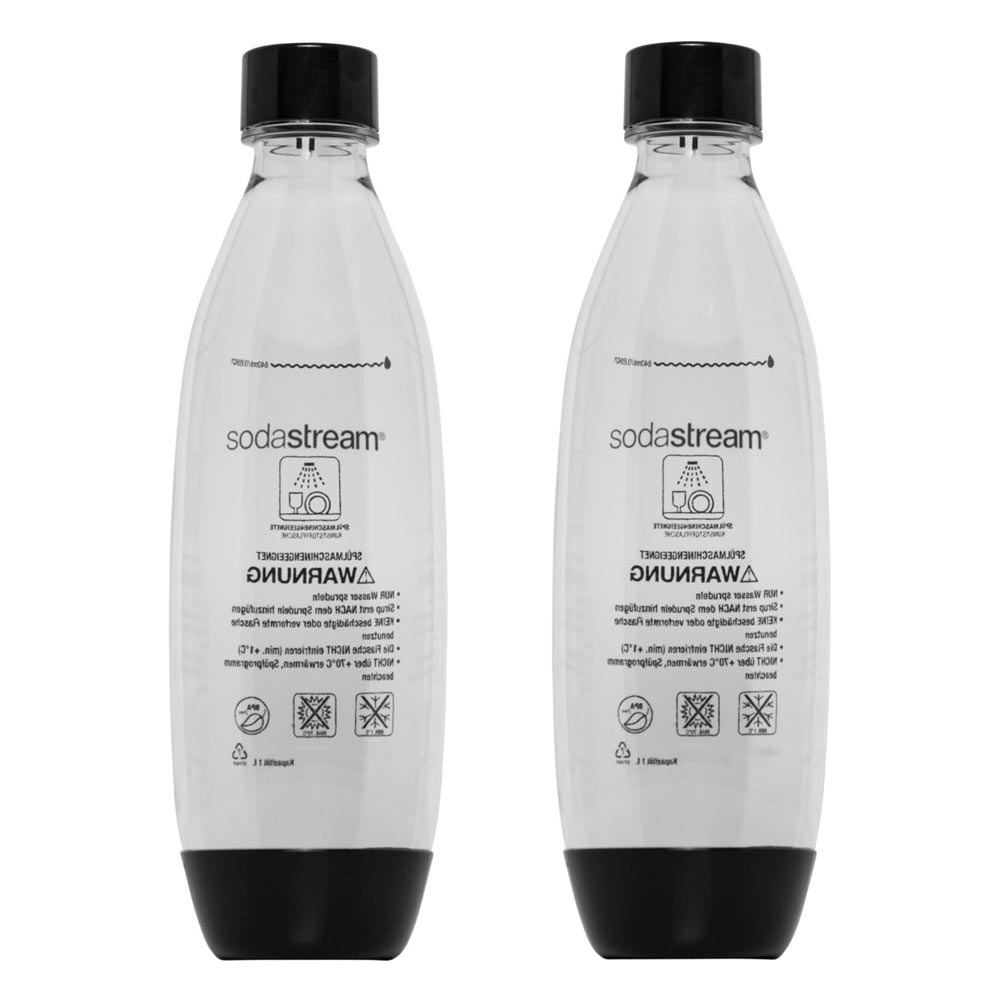 SodaStream DuoPack Fuse PET Flaschen (2 Flaschen, 1L, schwarz)
