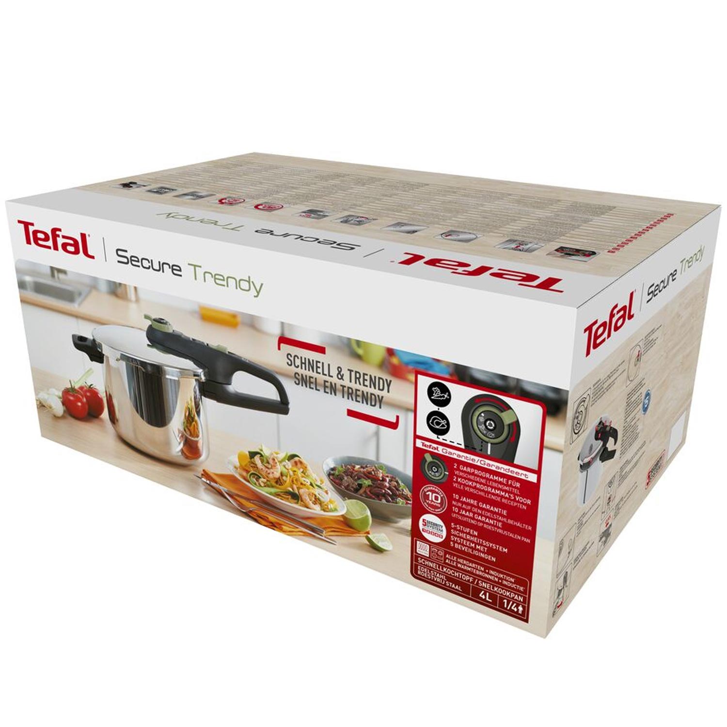 Tefal P2580702 Secure Trendy Schnellkochtopf 6 L mit Korb