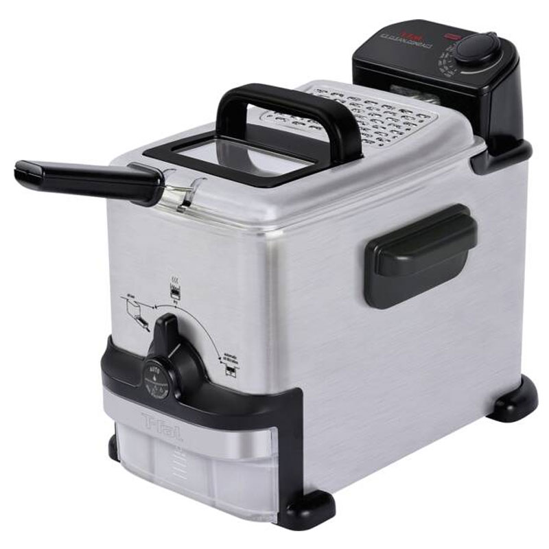 Tefal FR7016 Oleoclean Compact Elektrische Fritteuse schwarz/Edelstahl