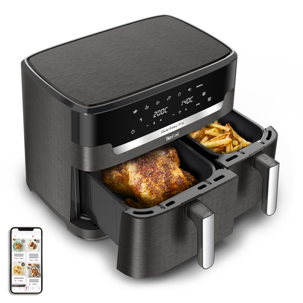 Tefal Easy Fry Dual XXL EY942H Heißluftfritteuse 11L grau