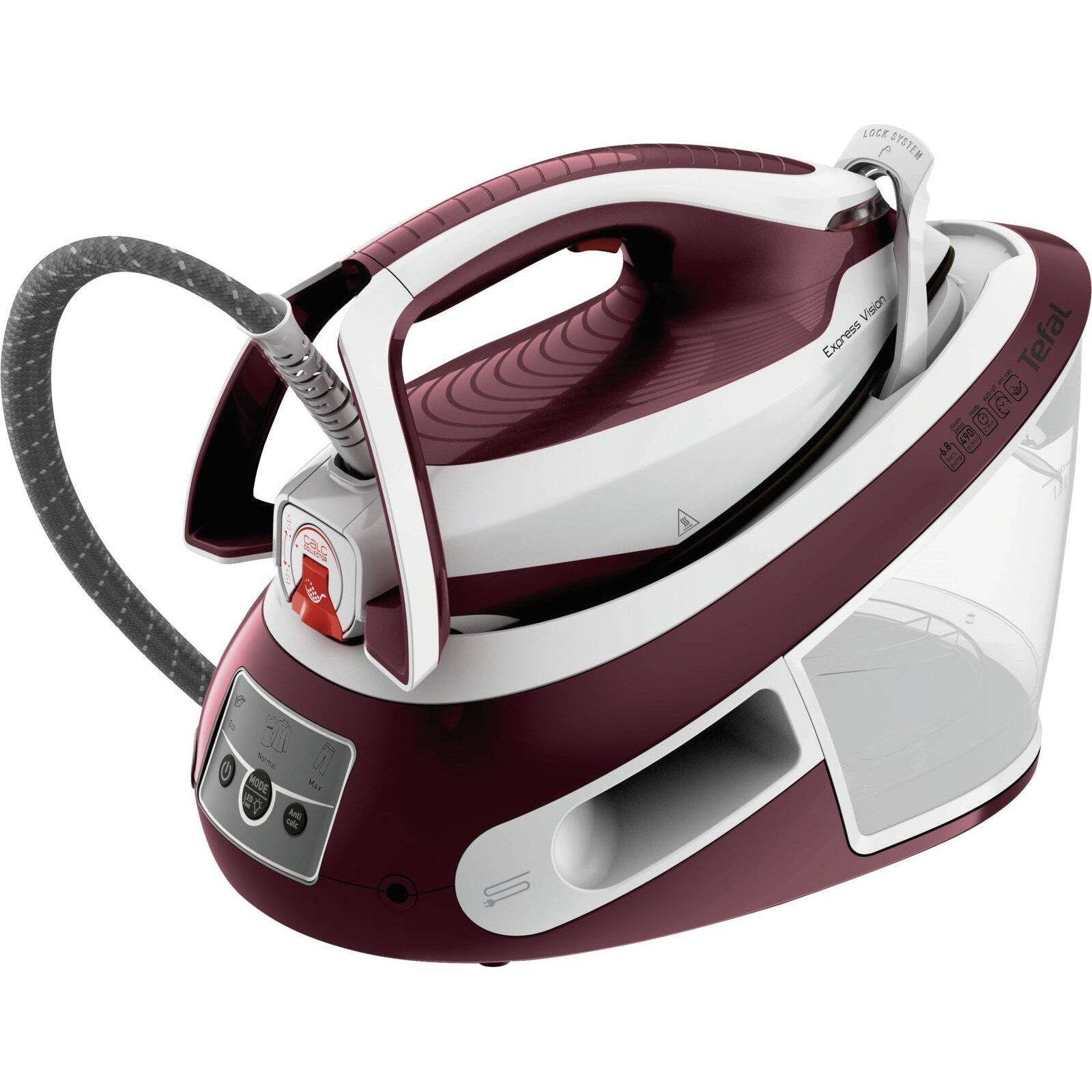 Tefal Express Vision SV8150 Dampfbügelstation 1,8l rot/weiß