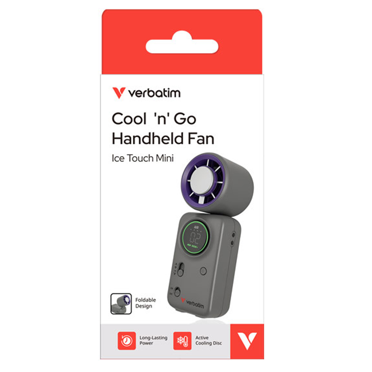 Verbatim Cool'n'Go Ice Touch Mini Handventilator lila/grau